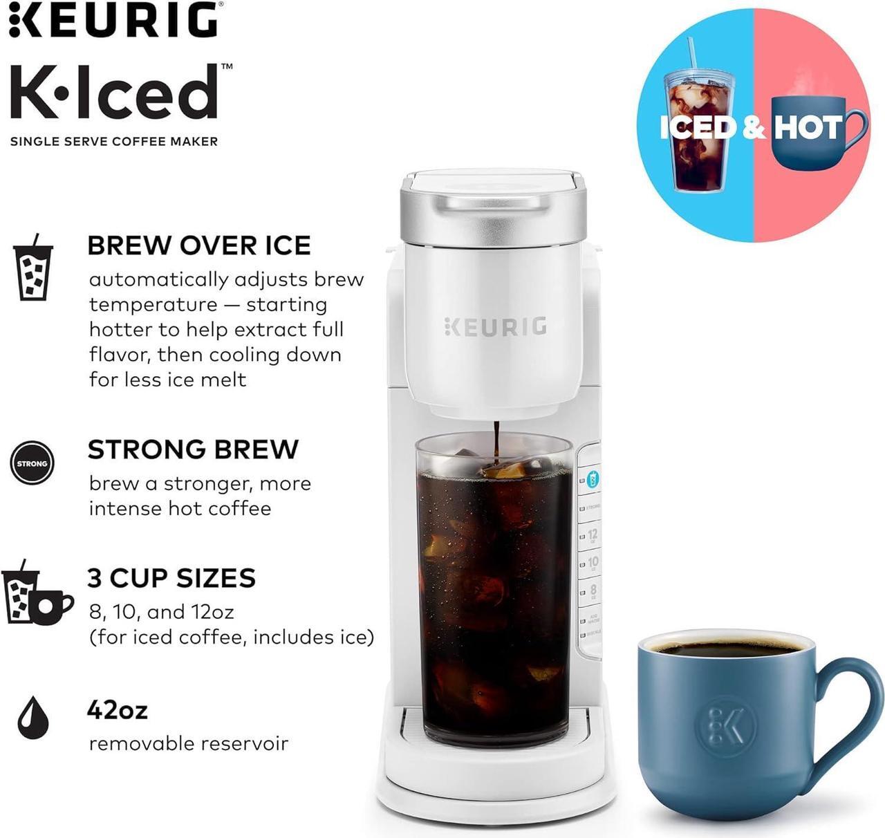 Alt view image 2 of 7 - Keurig K-Iced Single Serve Coffee Maker - Brews Hot and Cold - White