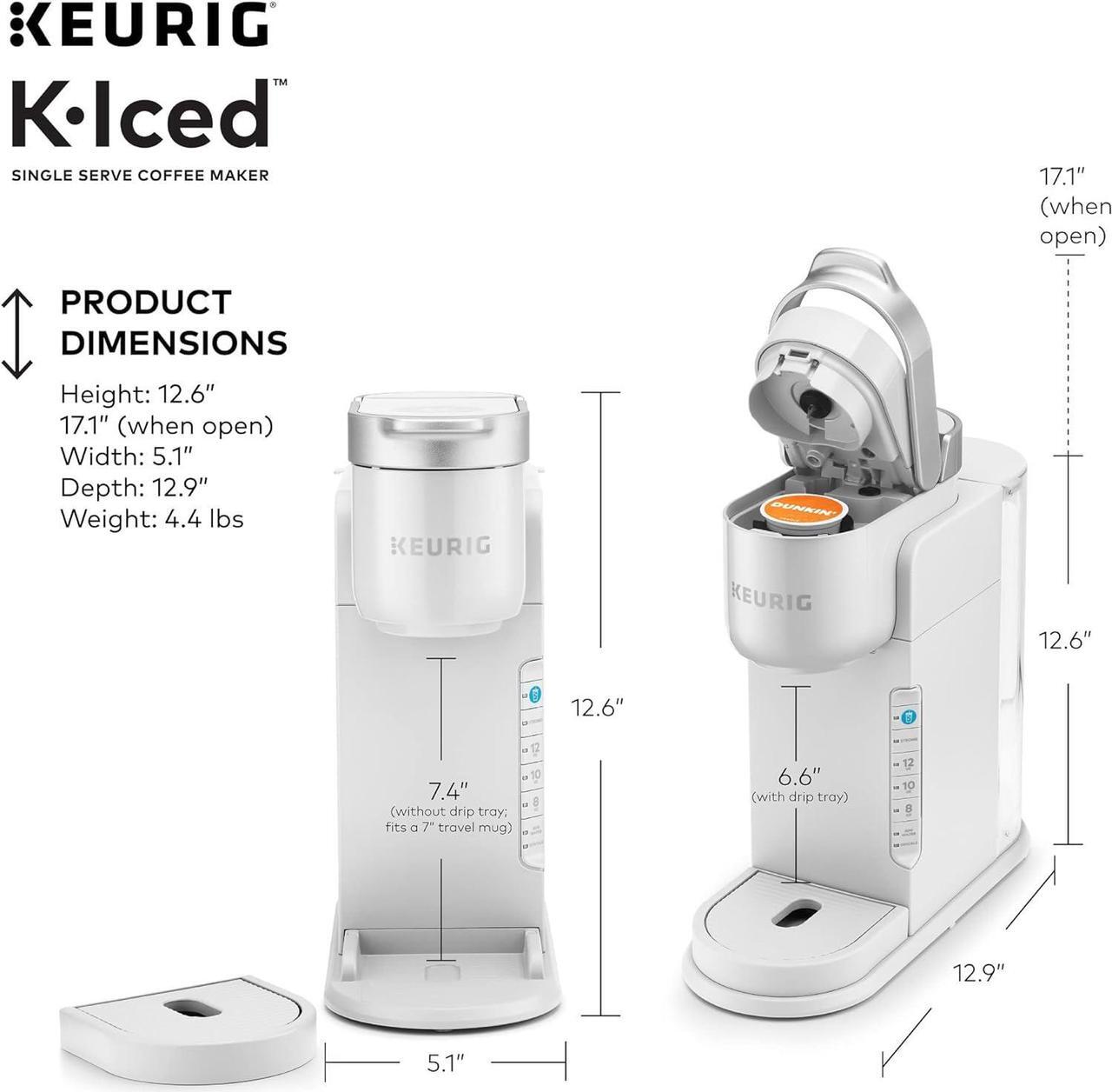 Alt view image 6 of 7 - Keurig K-Iced Single Serve Coffee Maker - Brews Hot and Cold - White