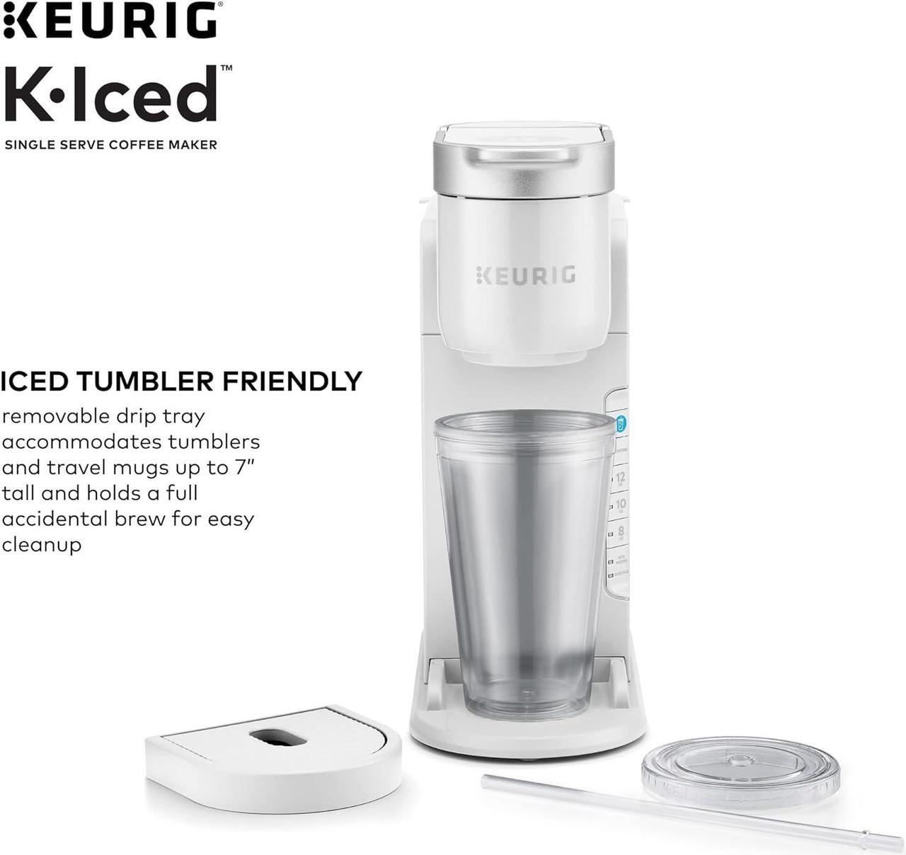 Alt view image 7 of 7 - Keurig K-Iced Single Serve Coffee Maker - Brews Hot and Cold - White