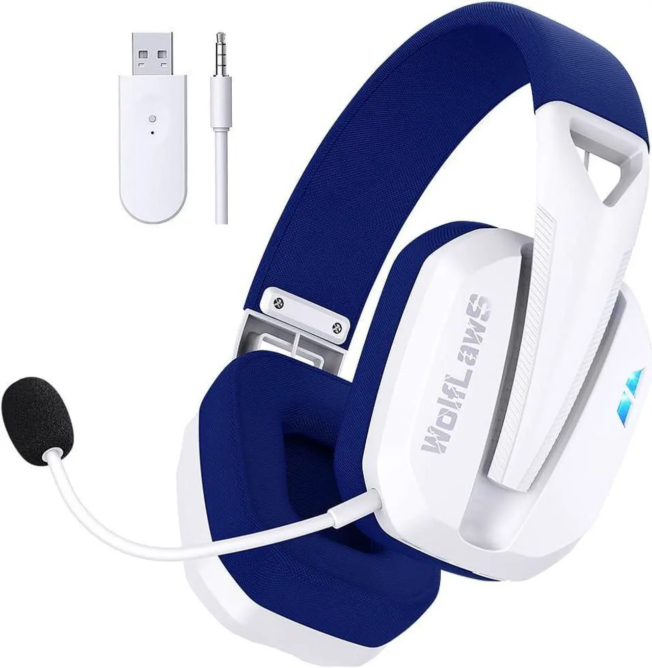 Main image of Wireless Gaming Headset for PS5, PS4, PC, Mac, Switch, Bluetooth Over-Ear Headphones with Detachable and Built-in Mics, Low Latency, Lightweight, Noise Isolation, 48H Battery
