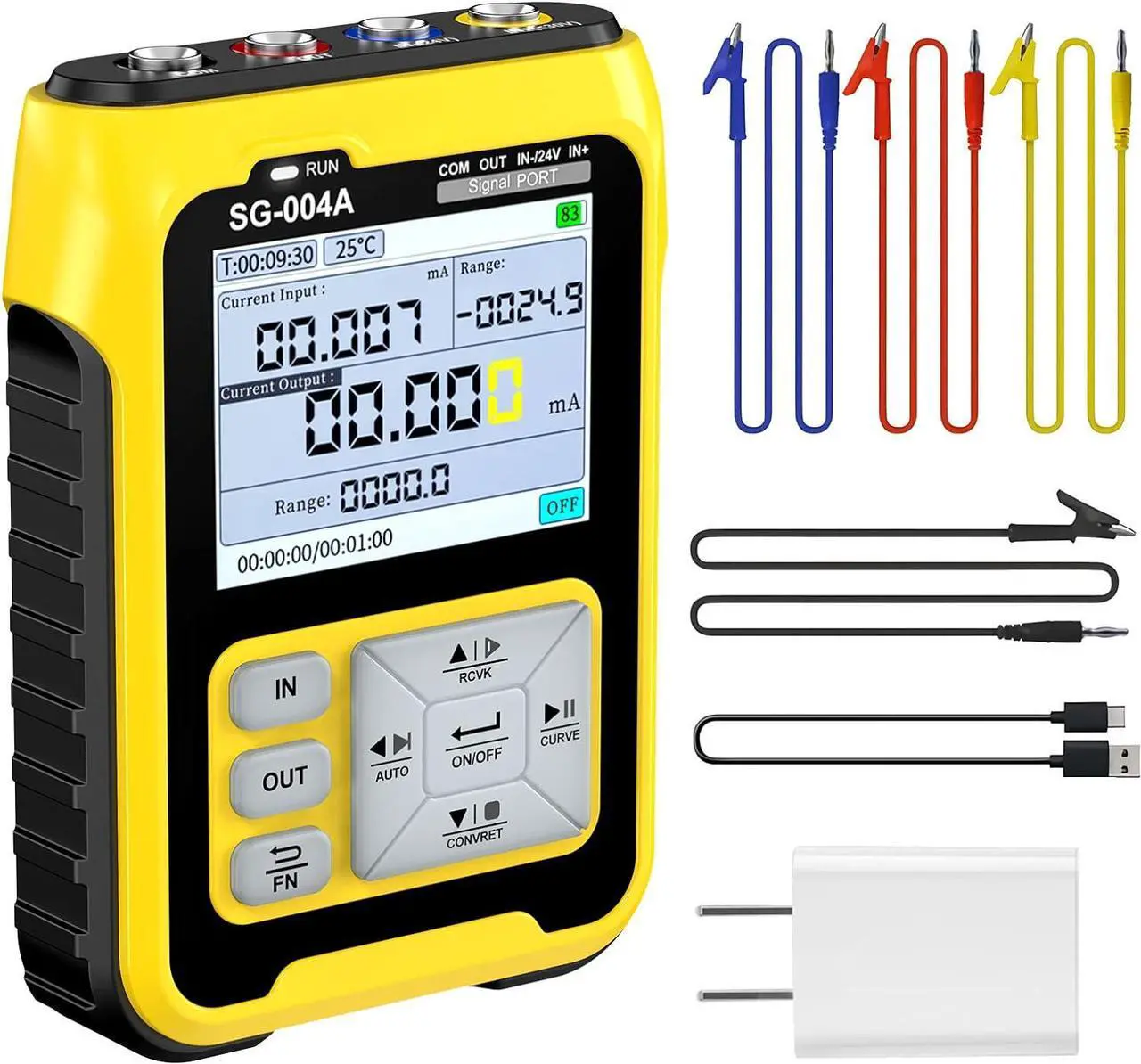 Main image of Signal Generator, 4-20mA 0-24V Adjustable Analog Current Voltage Generator Simulator with Real-time Curve,Historical Record, Resistance Pressure Generator Calibrator