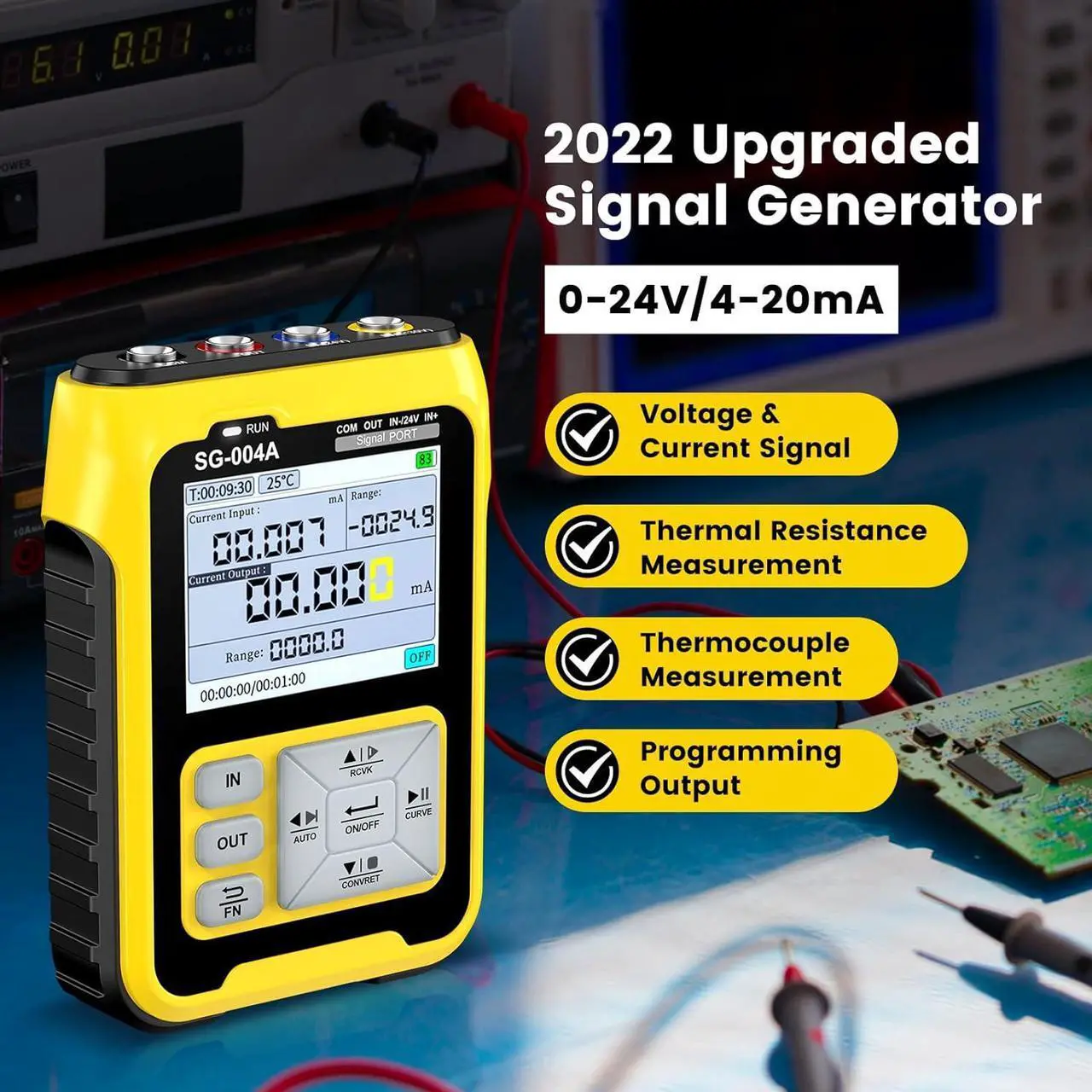 Alt view image 3 of 7 - Signal Generator, 4-20mA 0-24V Adjustable Analog Current Voltage Generator Simulator with Real-time Curve,Historical Record, Resistance Pressure Generator Calibrator