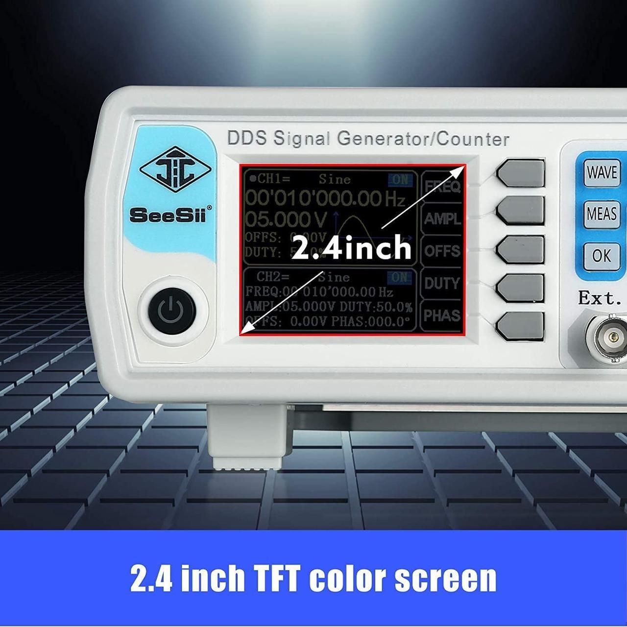 Alt view image 5 of 6 - Professional Upgraded 15MHz DDS Signal Generator Counter, 2.4Inch LCD Display High Precision 200MSa/s Dual-Channel Arbitray Waveform FG-615 Function Generator Frequency Meter