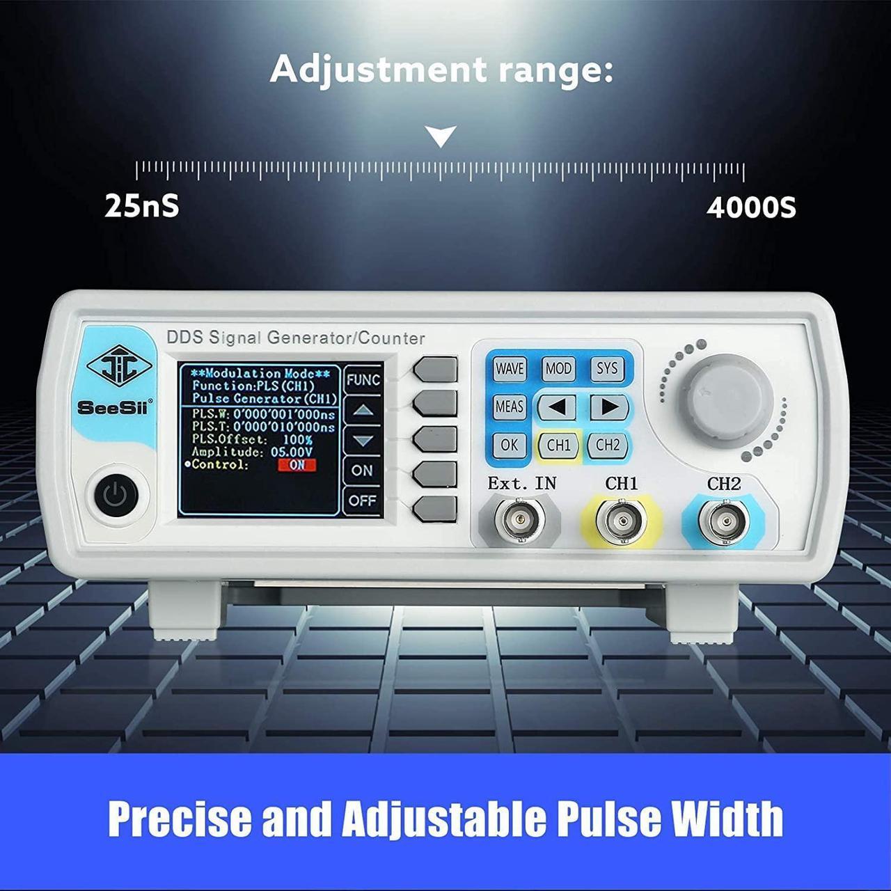 Alt view image 4 of 6 - Professional Upgraded 15MHz DDS Signal Generator Counter, 2.4Inch LCD Display High Precision 200MSa/s Dual-Channel Arbitray Waveform FG-615 Function Generator Frequency Meter
