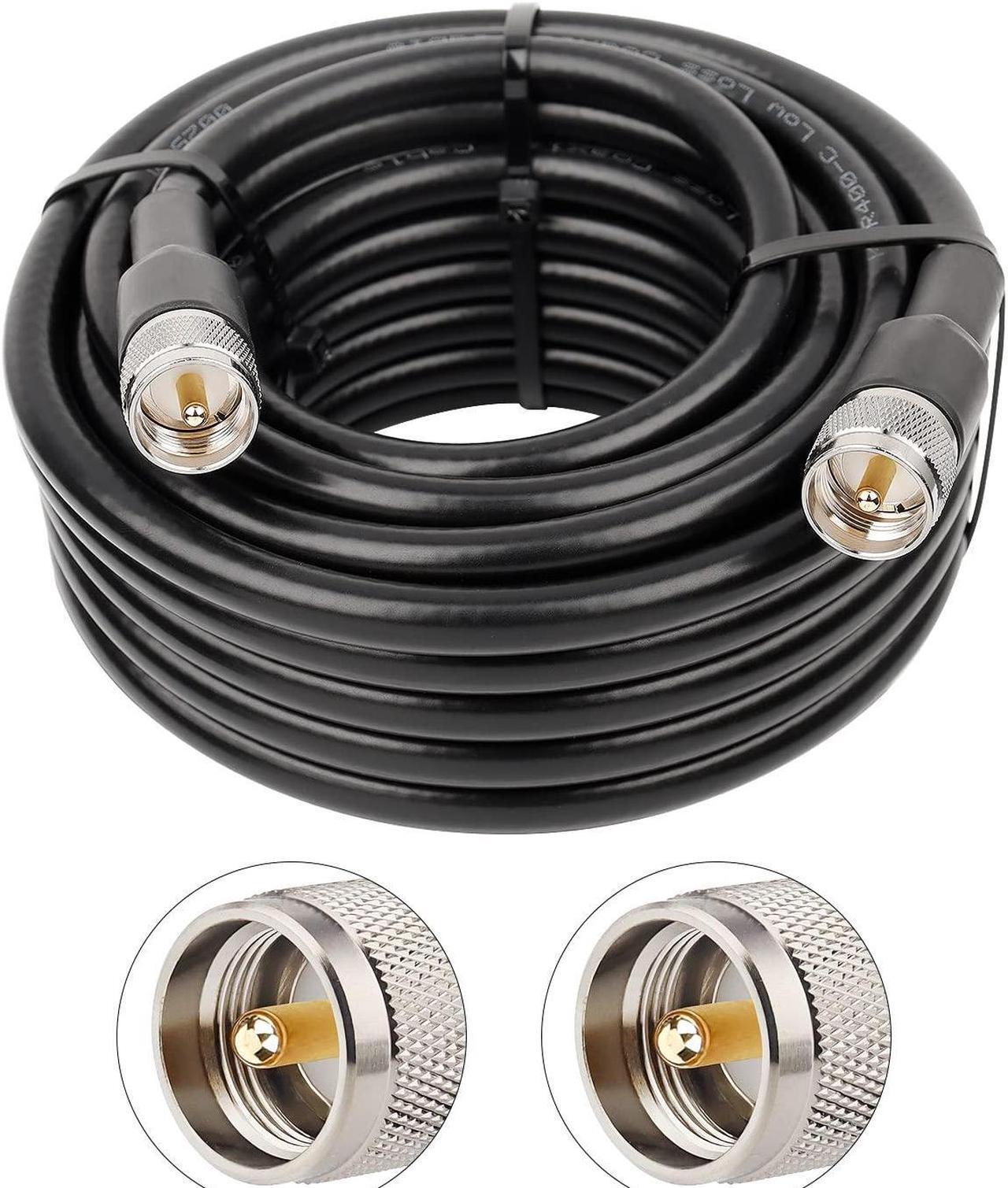 Main image of CB Coax Cable 50ft, KMR 400 UHF Coaxial Cable PL-259 UHF Male Coax Jumper Low Loss 50 ohm Cable for AIS Antenna, VHF Marine Antenna, HAM & CB Radio, Antenna Analyzer, Dummy Load, SWR Meter