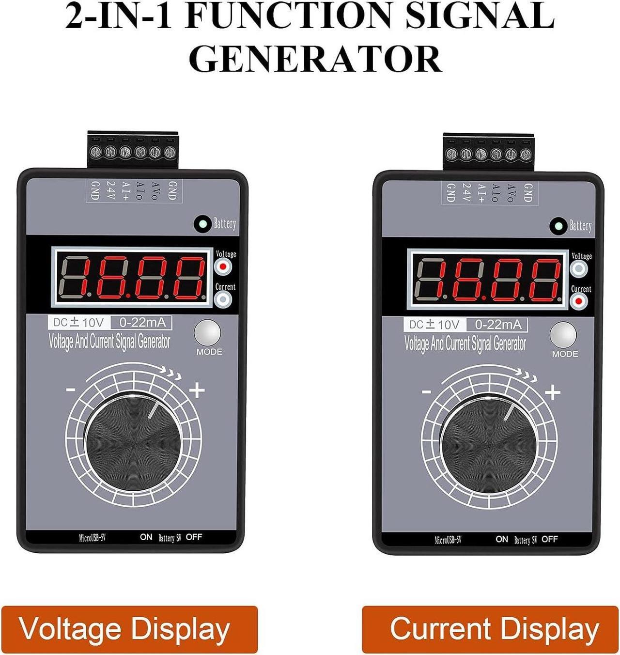 Alt view image 2 of 7 - DC 0-10V 0/4-20mA Current Voltage Signal Generator, Built-in Battery Power Supply Interface Analog Simulator, Adjustable 4-Digit Display, for PLC, Panel Debugging, Device Testing