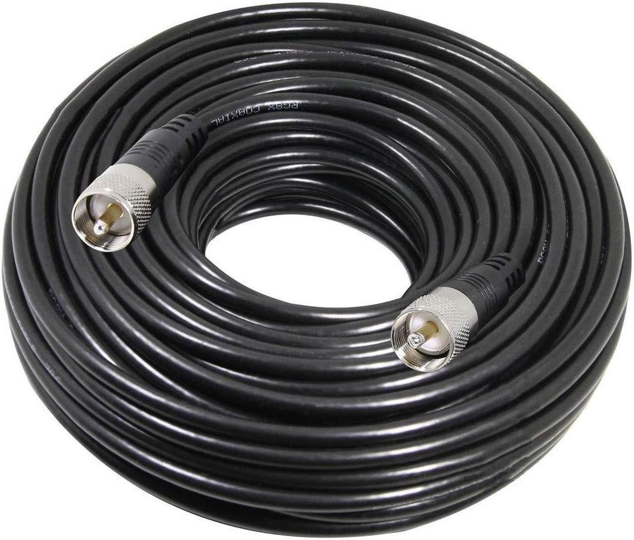 Main image of RG8x Coaxial Cable 20 ft, CB Coax Cable, UHF PL259 Male to Male Low Loss CB Antenna Cables, 50 Ohm for HAM Radio, Antenna Analyzer, Dummy Load, SWR Meter.