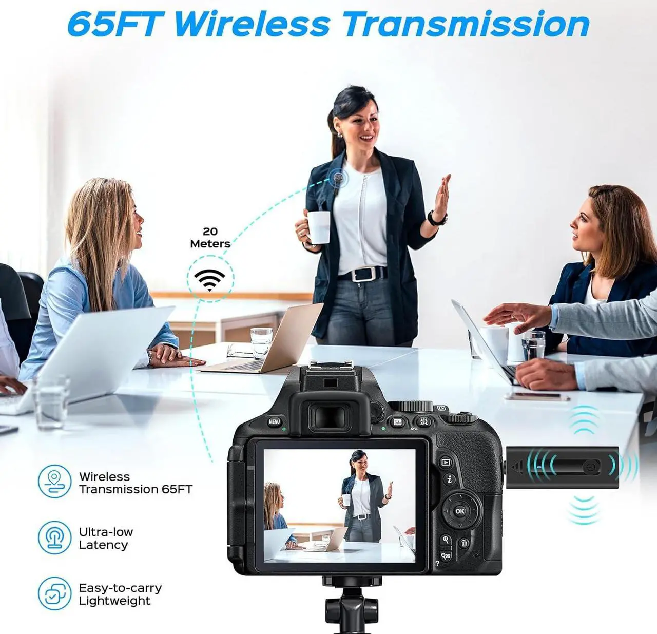 Alt view image 3 of 7 - 2 Pack Wireless Microphones for Camera/GoPro/iPhone/Android Phone/Laptop/Computer, Plug-Play 2.4GHz Wireless Lavalier Microphone for Video Recording, Interview, Vlogging