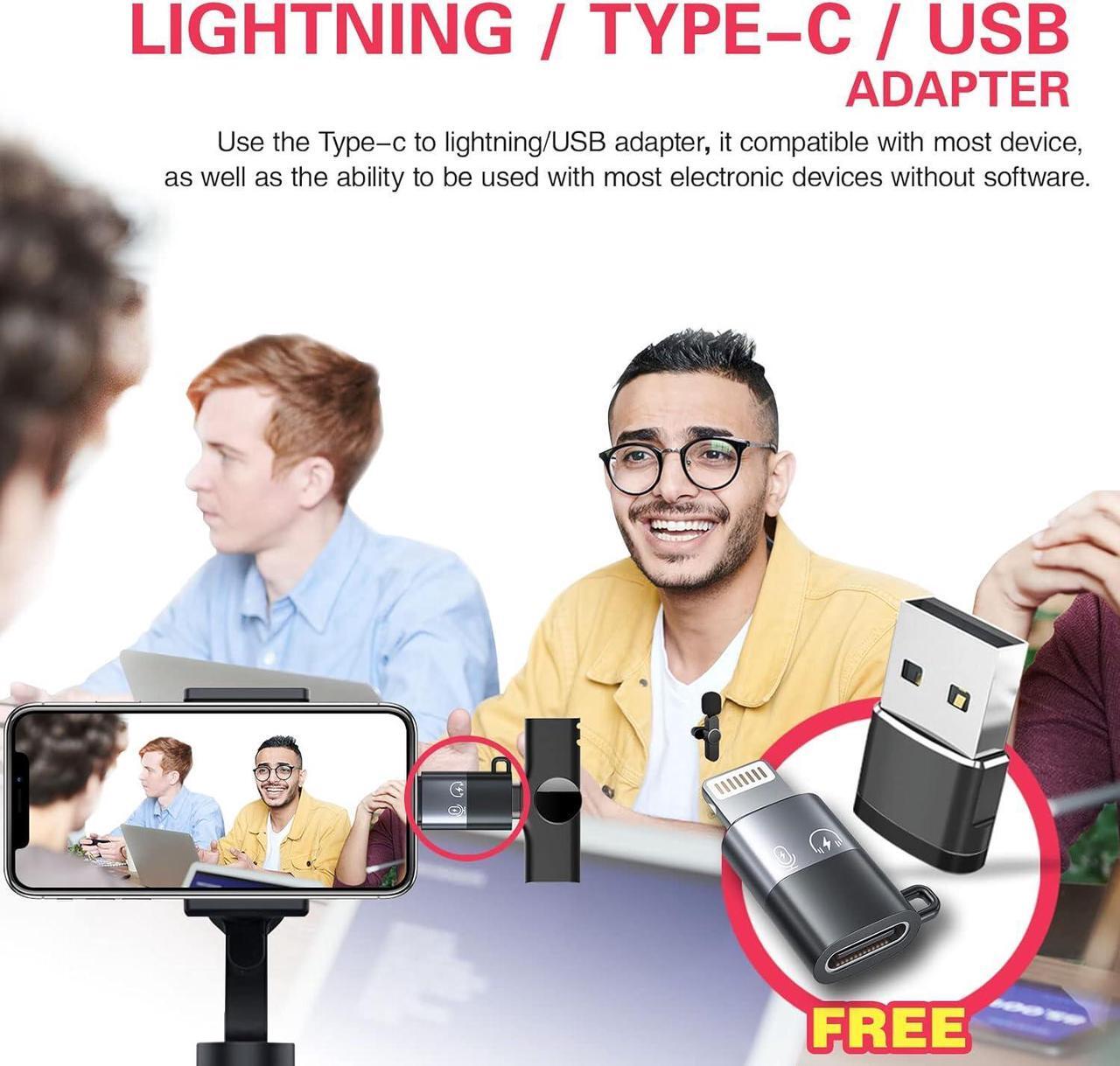 Alt view image 3 of 7 - Wireless Clip Mic, Wireless Lavalier Microphones, Lapel Clip-on Microphone, for iPhone 15, Smartphone, Laptop, Video Recording, Tiktok, Facebook Live, YouTube Live Stream