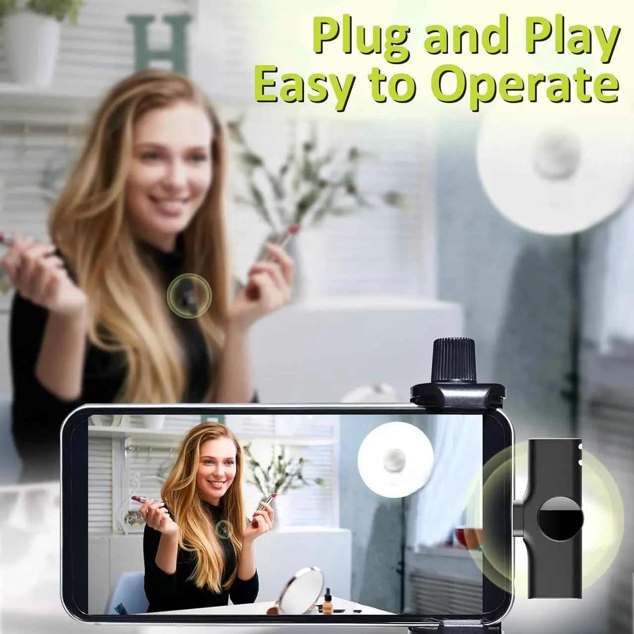 Alt view image 2 of 7 - Wireless Mics, Wireless Clip on Microphones, Lapel Microphone A2d One Pair Two, for Android Phone, iPhone 15, Laptop, Video Recording