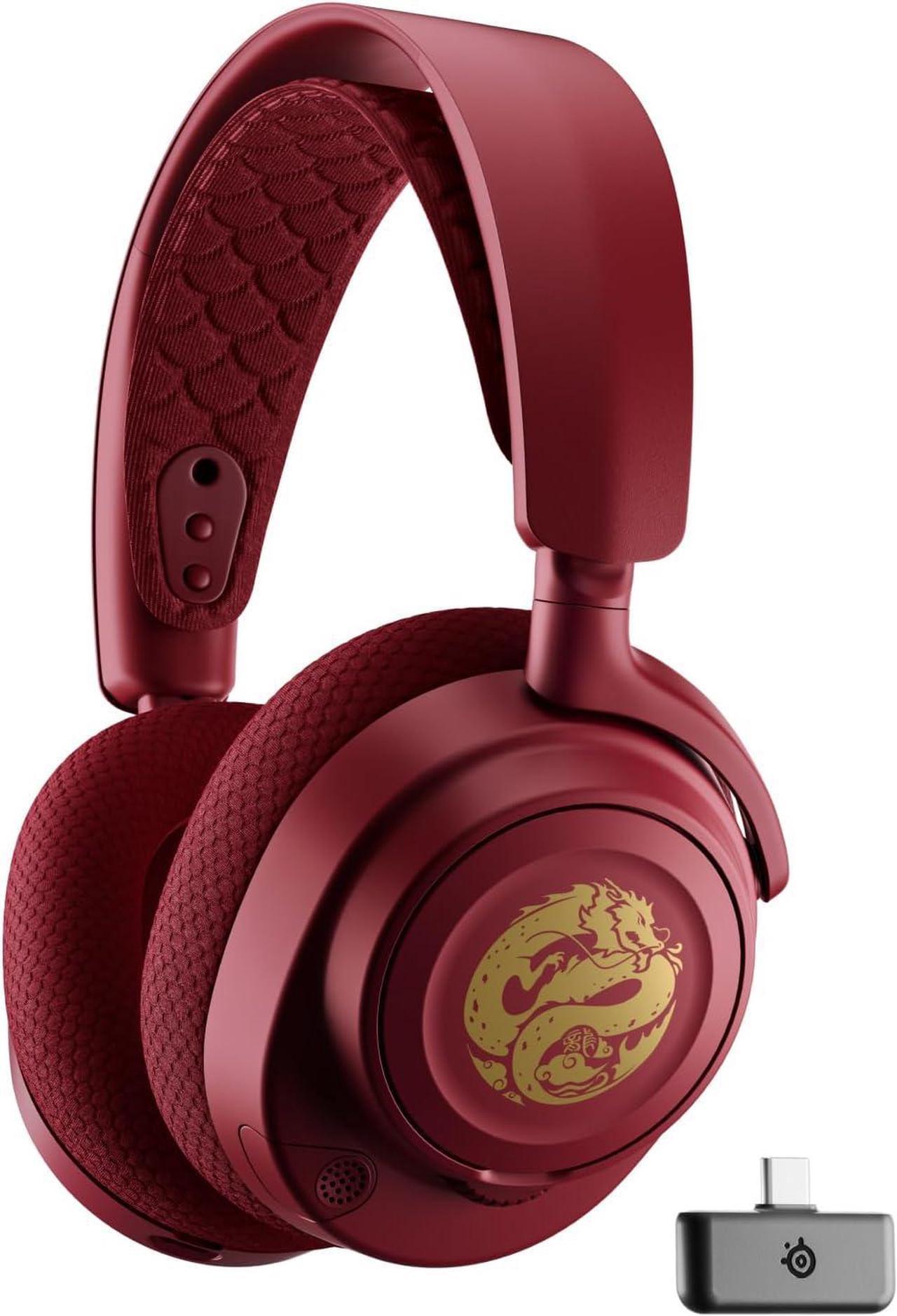 SteelSeries Arctis Nova 7 Wireless Multi-Platform Gaming Headset  Dragon Edition  Two Speaker Plate Sets  Dual Wireless 2.4GHz & Bluetooth  38 HR Fast Charge Battery  PC, PS, Mac, Mobile, Switch