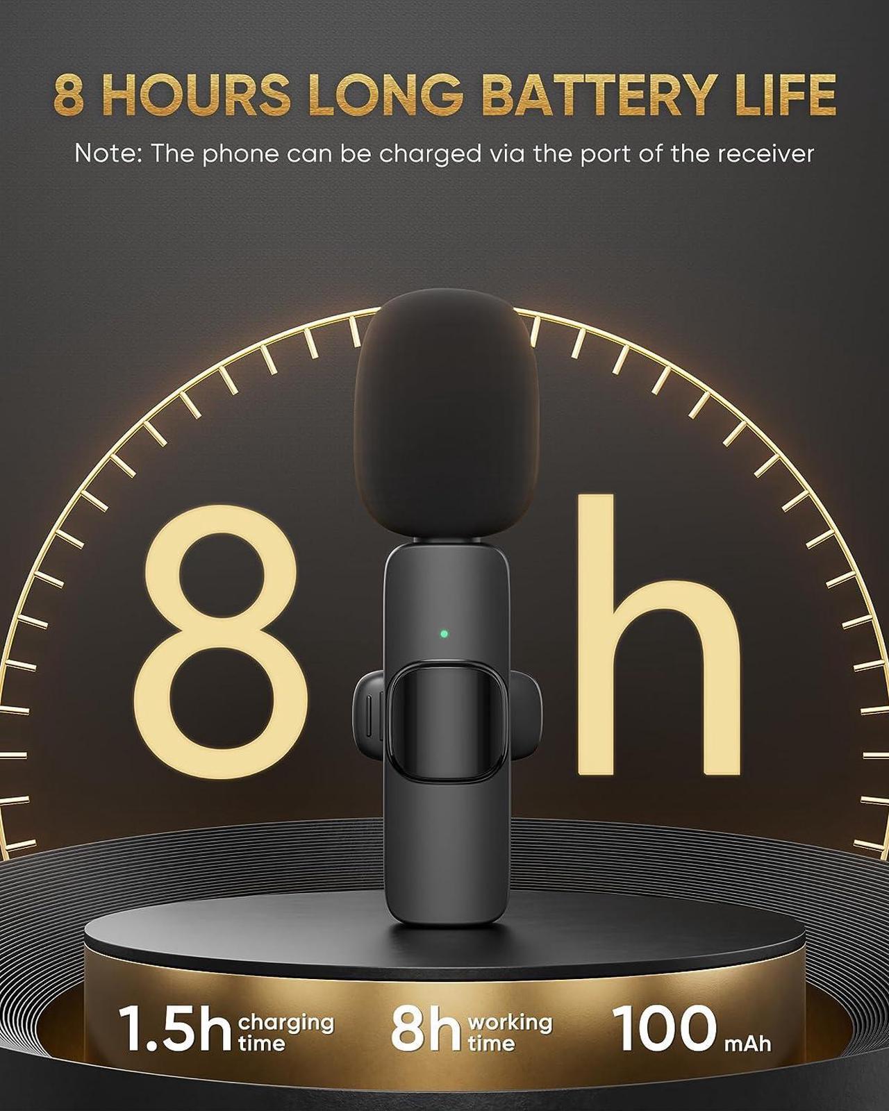 Alt view image 4 of 7 - Wireless Lavalier Microphone Compatible with iPhone/iPad/Android Phone/Laptop, IUMAKEVP Plug-Play Lapel Clip-On Mic with Noise Reduction for Video Recording/Live Steam/Interview/TikTok/YouTube(2 Mics)