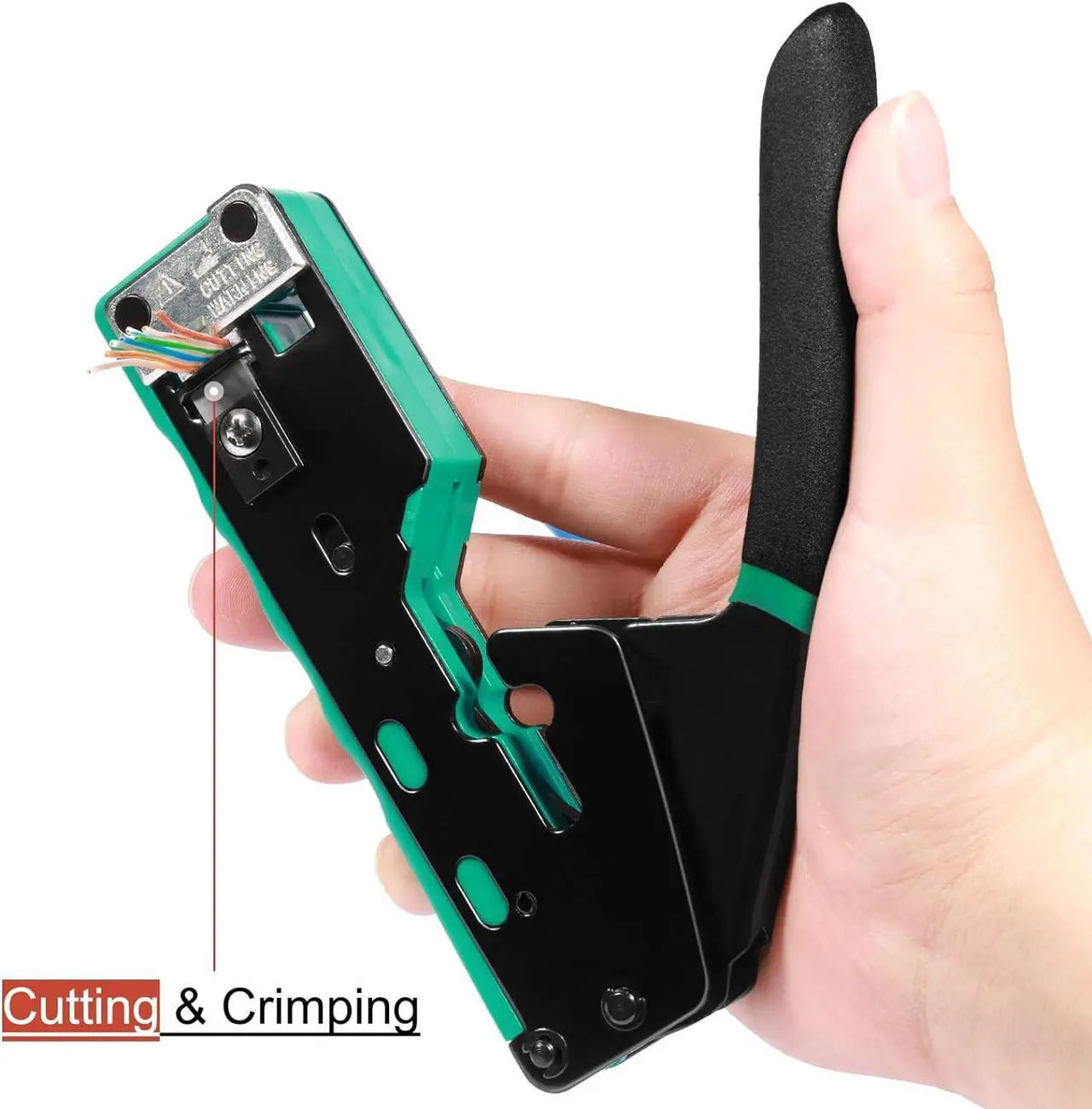 Alt view image 6 of 7 - RJ45 Crimp Tool Kit Pass Through Cat6 Crimping Tool For Cat5 Cat5e Cat6 8P8C Connector, All-in-one Ethernet Crimper and Lan Tester