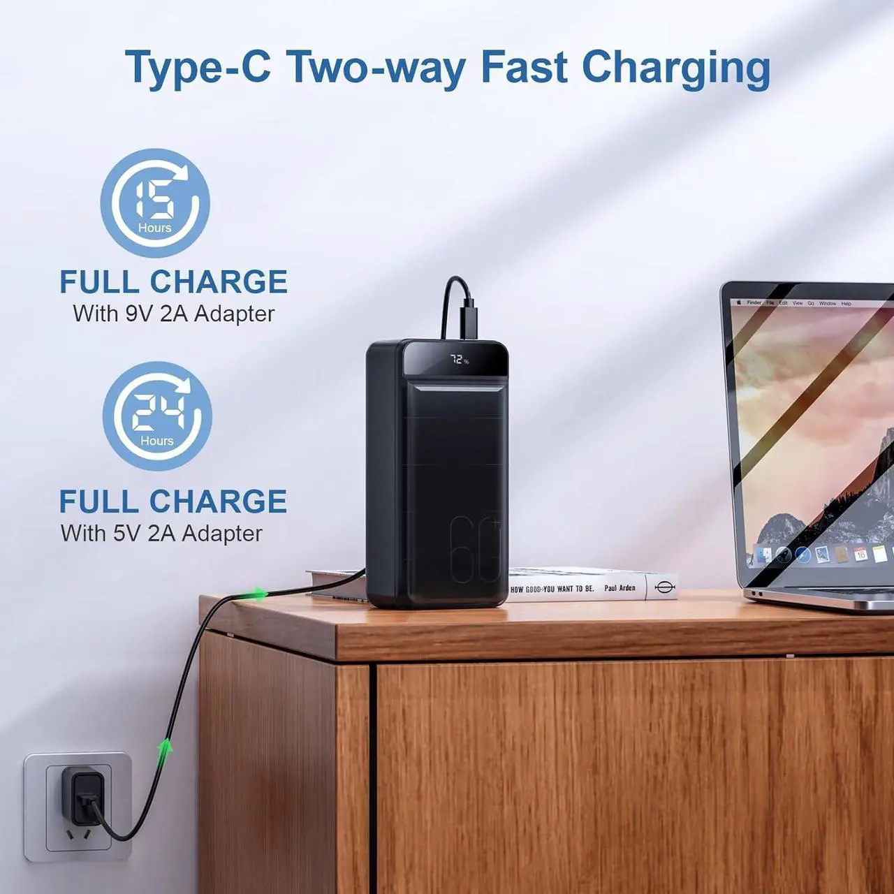 Alt view image 5 of 6 - Portable Charger Power Bank 60000mAh Fast Charging 22.5W PD4.0 & QC 4.0 with USB C Battery Pack Charger Portable High Capacity Portable Phone Charger Power Bank for iPhone, Samsung, Galaxy, Travel