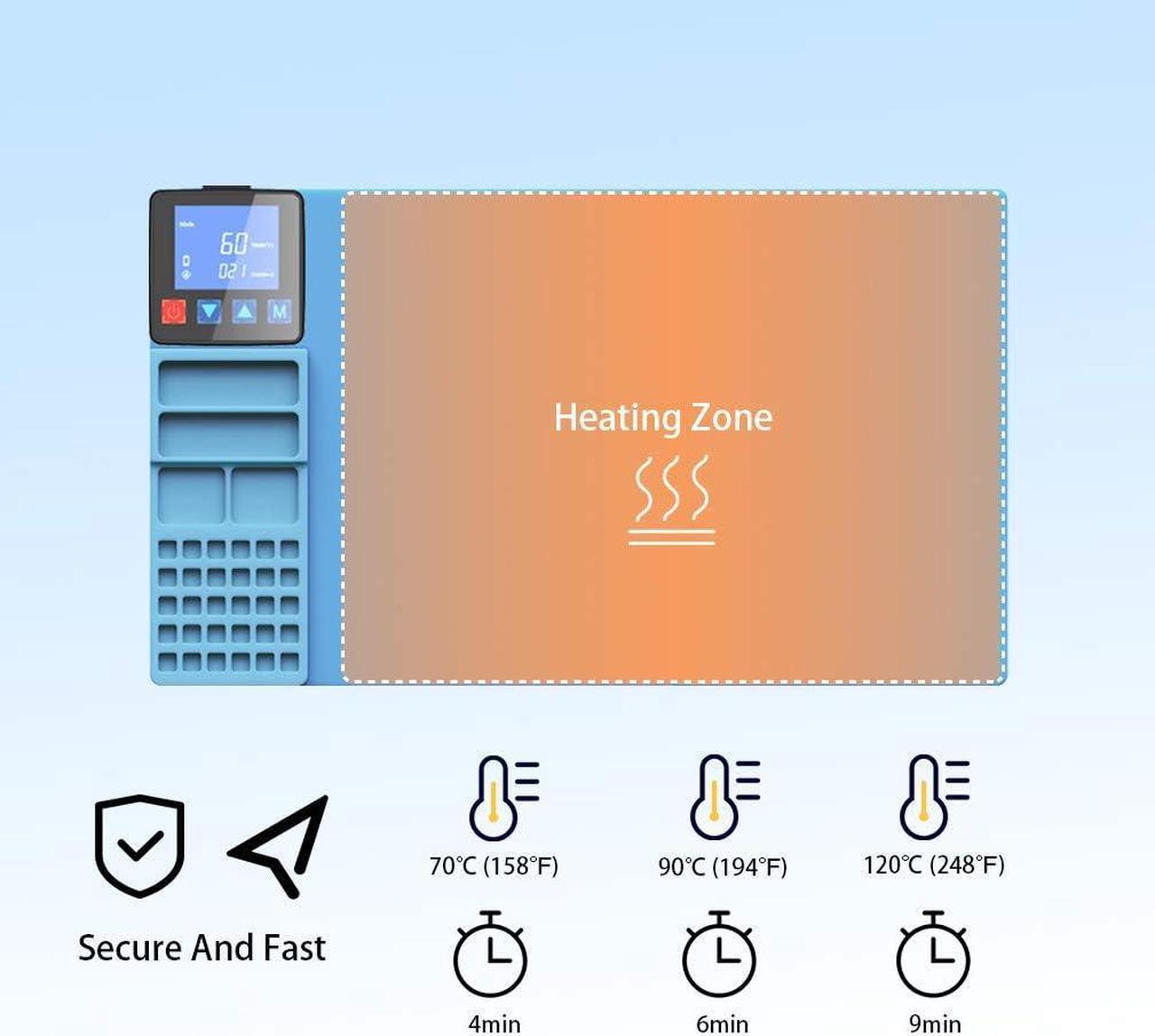 Alt view image 3 of 6 - CPB Heating Pad Compatible with iPad iPhone Smartphone LCD Screen Separator Machine Repair Tools Heat Plate
