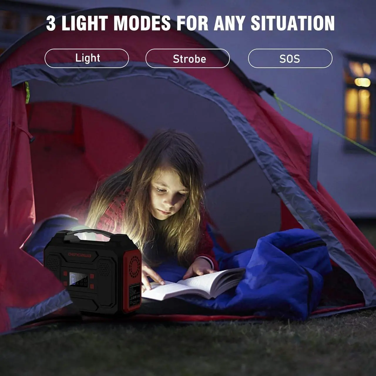 Alt view image 7 of 7 - Portable Power Bank with AC Outlet, 250Wh Portable Laptop Battery Bank, 67500mAh battery powered outlet,Portable Power Station for Outdoor Tent Camping RV Home Office Emergency