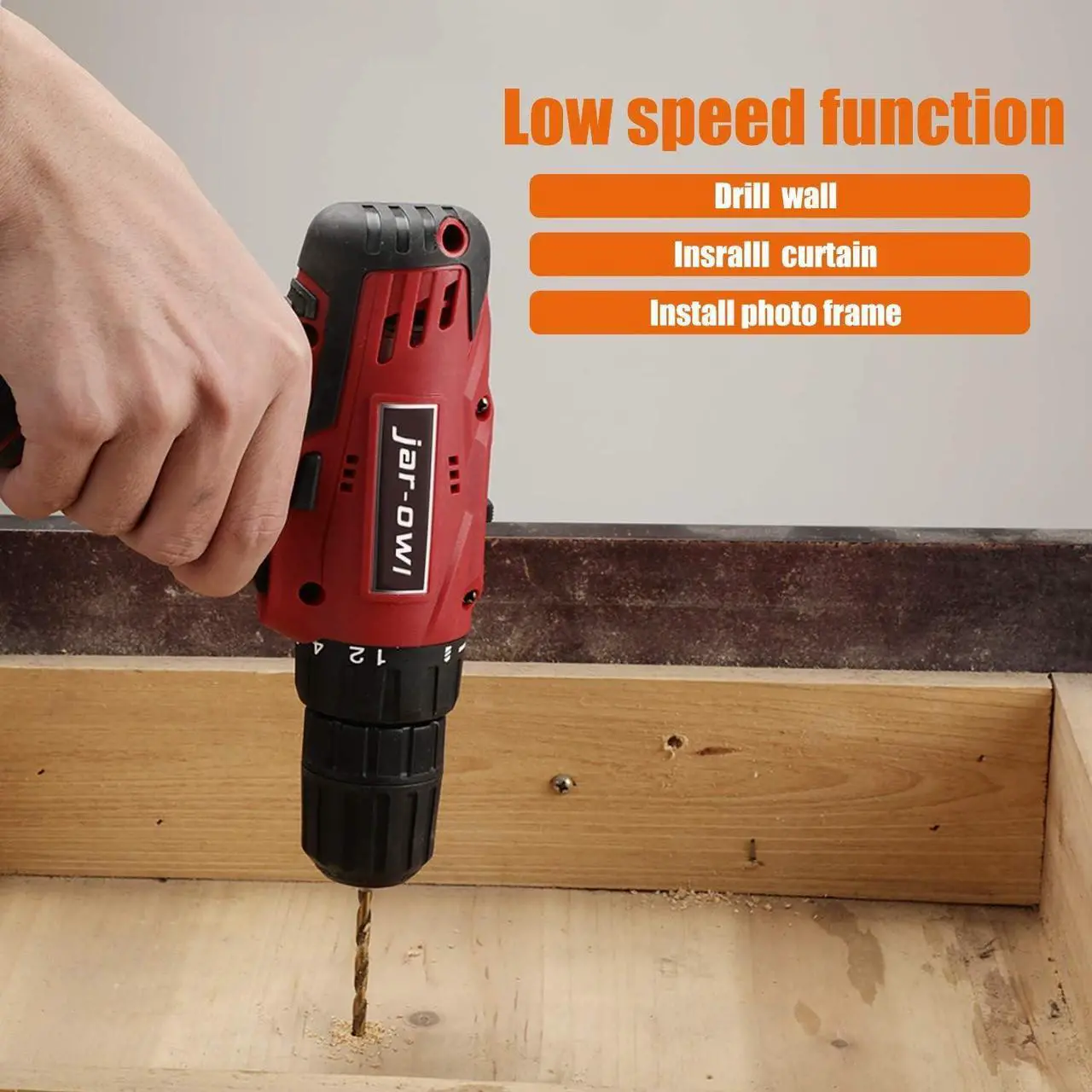 Alt view image 4 of 6 - 108 Piece Power Tool Combo Kits with 16.8V Cordless Drill, Household Tools Set with DIY Hand Tool Kits for Professional Garden Office Home Repair Maintain-Black/Red