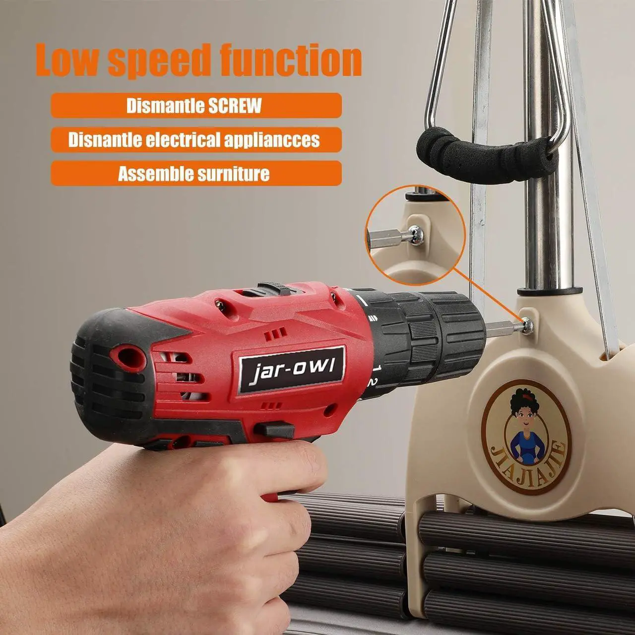 Alt view image 6 of 6 - 108 Piece Power Tool Combo Kits with 16.8V Cordless Drill, Household Tools Set with DIY Hand Tool Kits for Professional Garden Office Home Repair Maintain-Black/Red