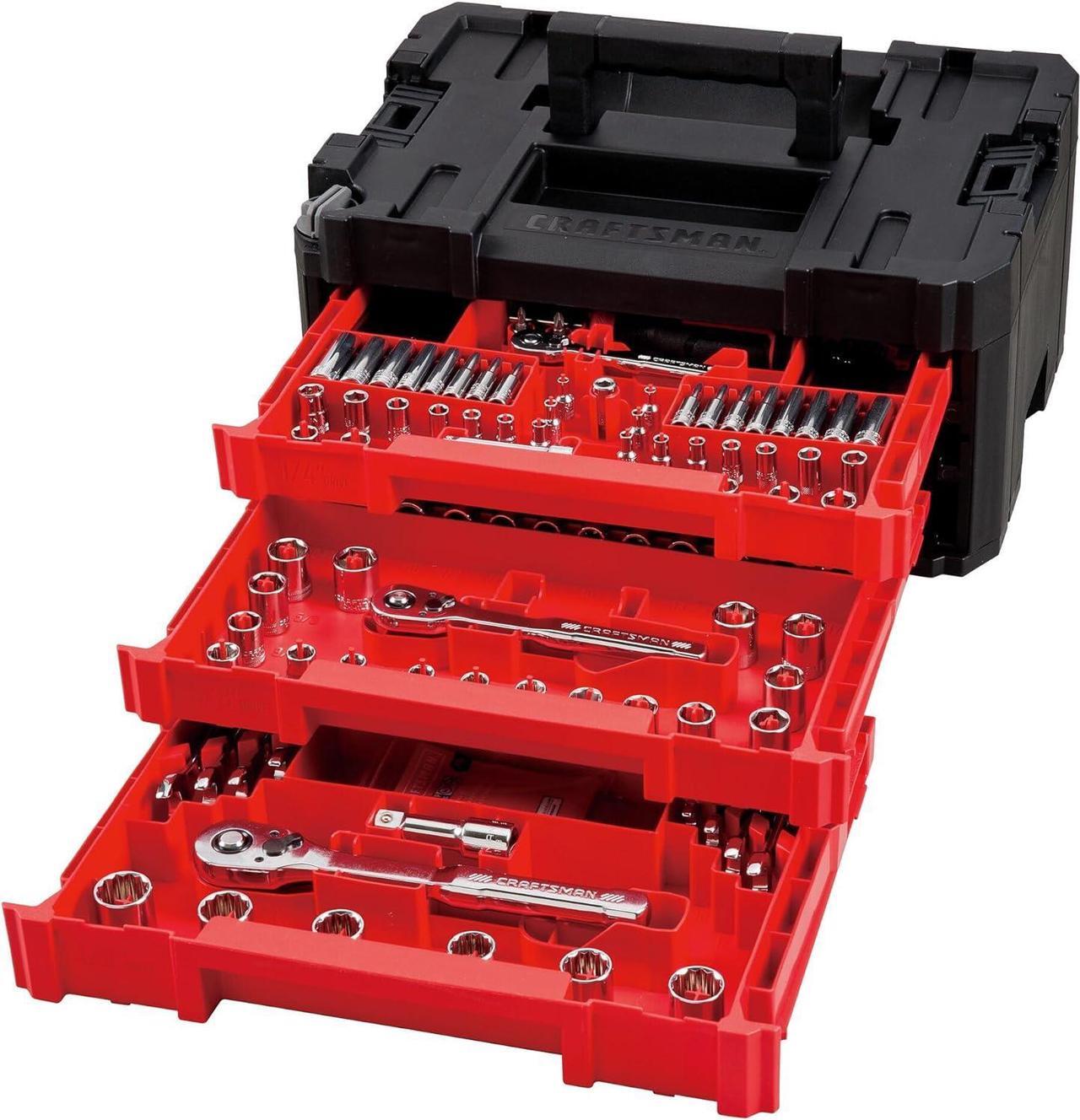 Alt view image 4 of 4 - Craftsman VERSASTACK Mechanics Tool Set, 1/4 in, 3/8 in, and 1/2 in Drive, 230 Piece