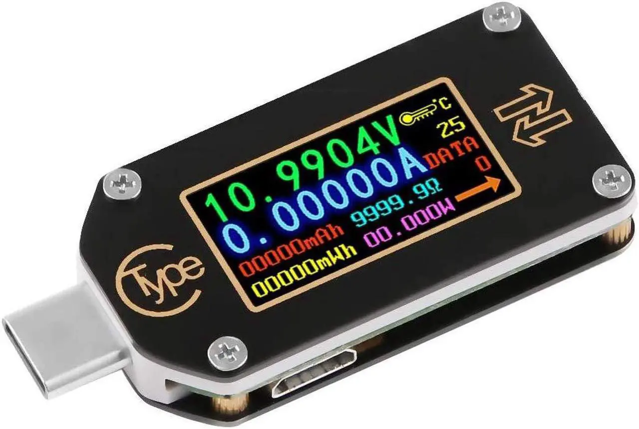 Main image of USB Tester Bluetooth USB C Power Meter USB Voltage Meter Type-C Current and Voltage Monitor, USB Safety Tester, PD Battery Capacity Meter, Digital Color LCD Display Multimeter