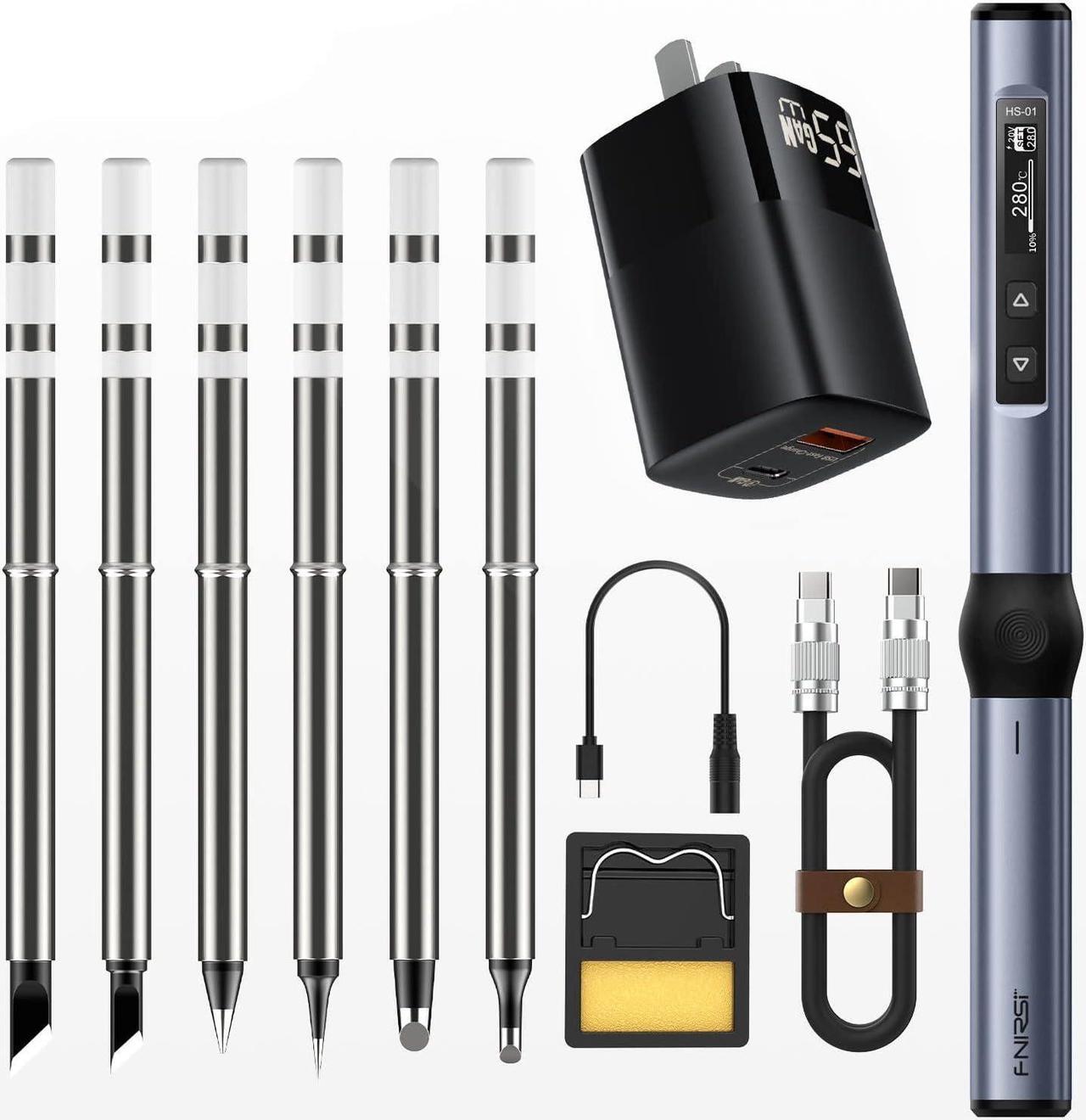 Main image of Soldering Iron Kit, DC/PD(96W/65W) Mini Digital Soldering Iron, 180-780 Fast Heating, 6 Soldering Tips, Digital OLED Screen Display, Auto Sleep (With Power Adapter)