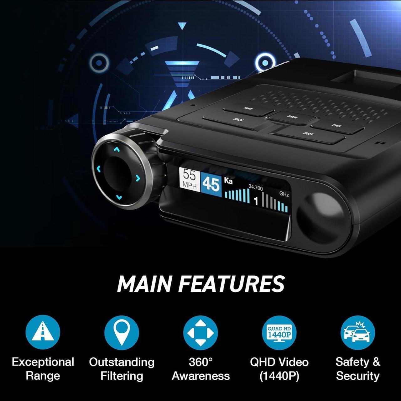 Alt view image 2 of 7 - Escort MAXcam 360c Laser Radar Detector and Dash Camera - Great Range, 360° Protection, Shared Alerts, Incident Reports, Emergency MayDay, Driver Smarter App, Dual-Band Wi-Fi, 16GB SD Card Included