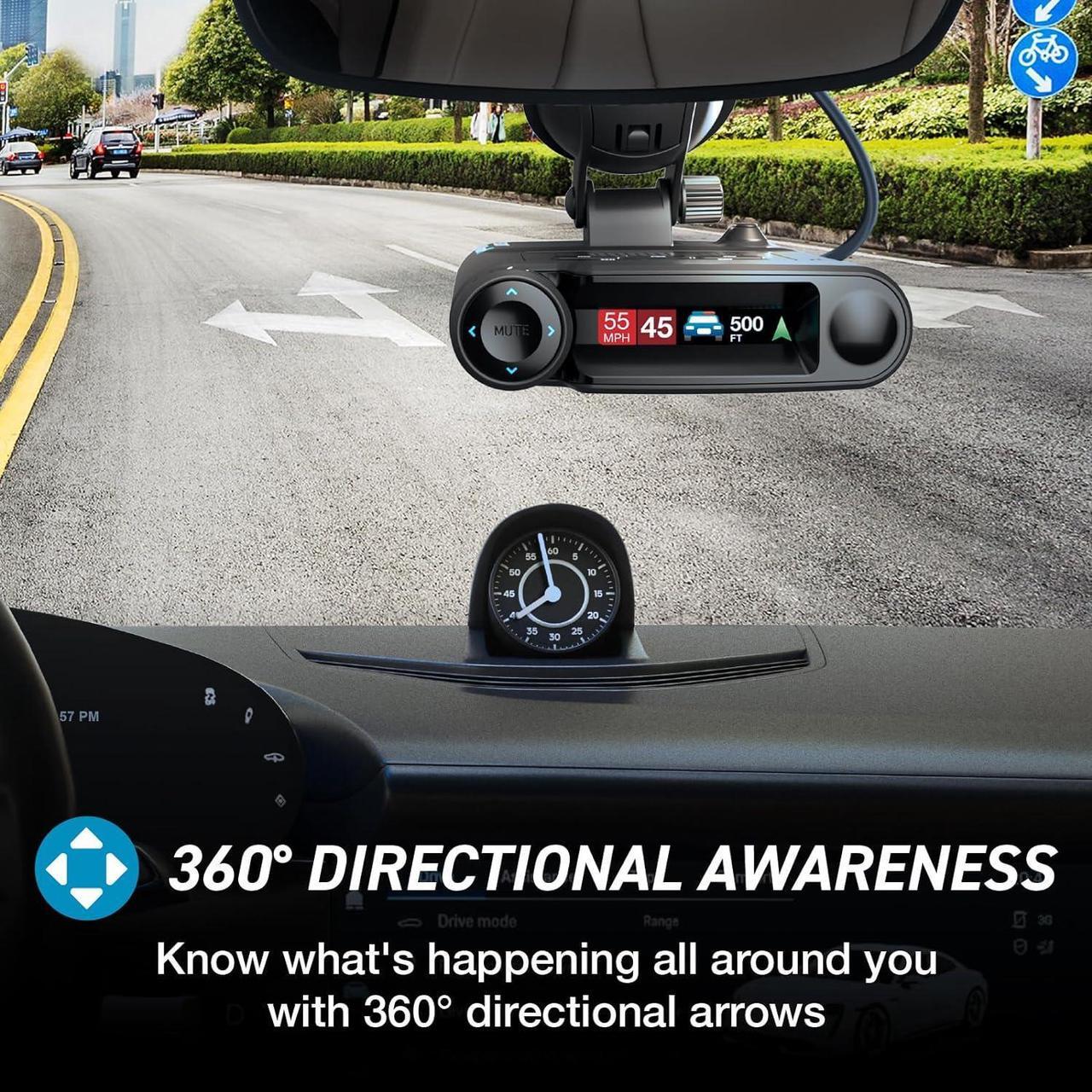 Alt view image 5 of 7 - Escort MAXcam 360c Laser Radar Detector and Dash Camera - Great Range, 360° Protection, Shared Alerts, Incident Reports, Emergency MayDay, Driver Smarter App, Dual-Band Wi-Fi, 16GB SD Card Included