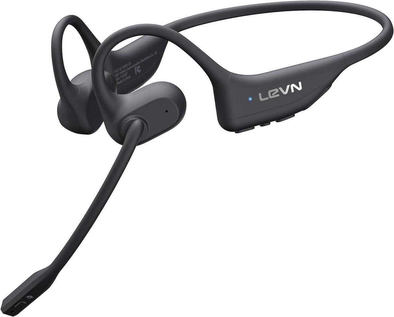 Main image of Open Ear Headphones with Mic, Bluetooth Headset with Microphone, AI Noise Cancelling Multipoint Connect Bluetooth 5.3 Headset, Sweatproof Wireless Headset for Work, Driving, Running, Workouts