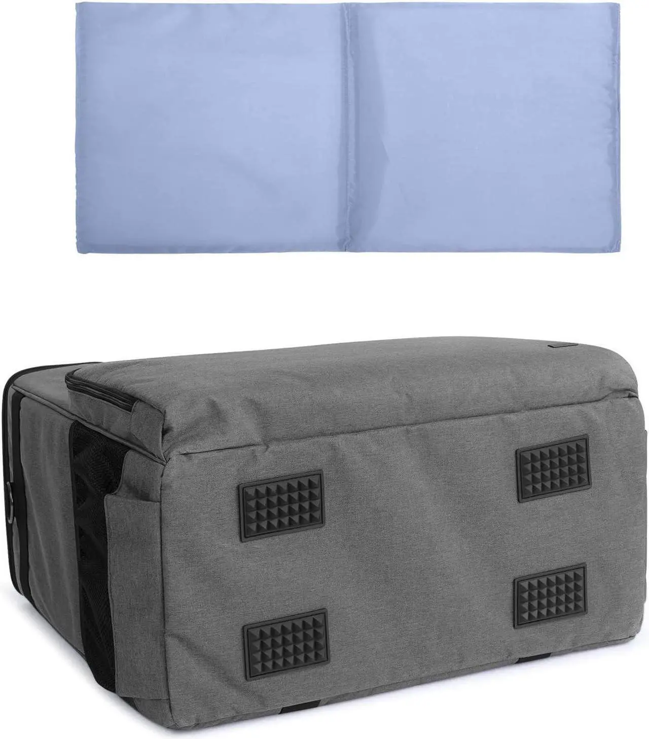 Alt view image 4 of 7 - Desktop Computer Travel Bag, Carrying Case for Computer Tower PC Chassis, Keyboard, Cable and Mouse, Bag Only,Grey
