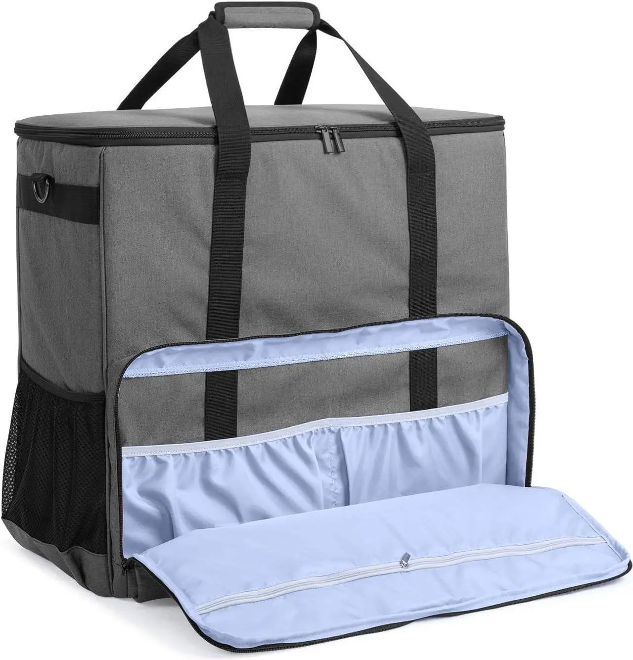 Alt view image 2 of 7 - Desktop Computer Travel Bag, Carrying Case for Computer Tower PC Chassis, Keyboard, Cable and Mouse, Bag Only,Grey
