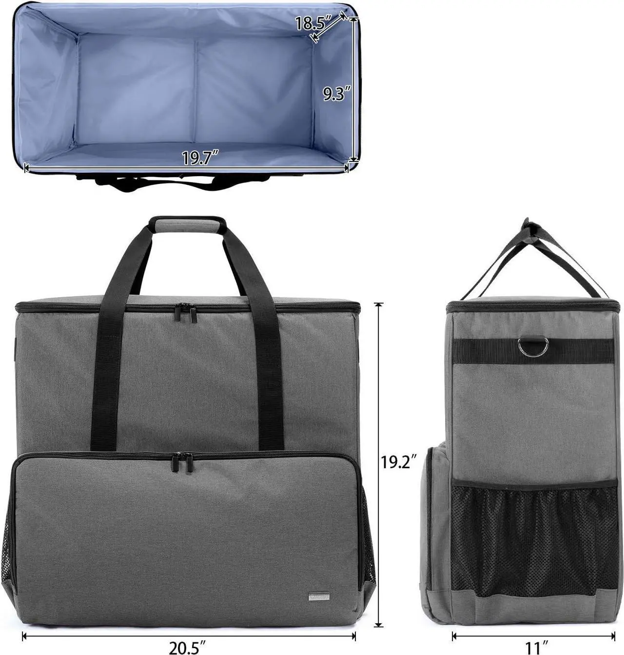 Alt view image 5 of 7 - Desktop Computer Travel Bag, Carrying Case for Computer Tower PC Chassis, Keyboard, Cable and Mouse, Bag Only,Grey
