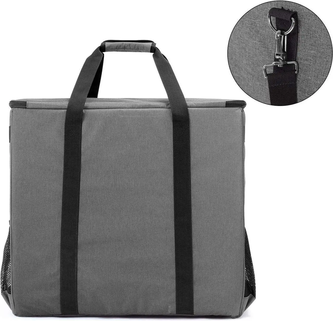 Alt view image 6 of 7 - Desktop Computer Travel Bag, Carrying Case for Computer Tower PC Chassis, Keyboard, Cable and Mouse, Bag Only,Grey
