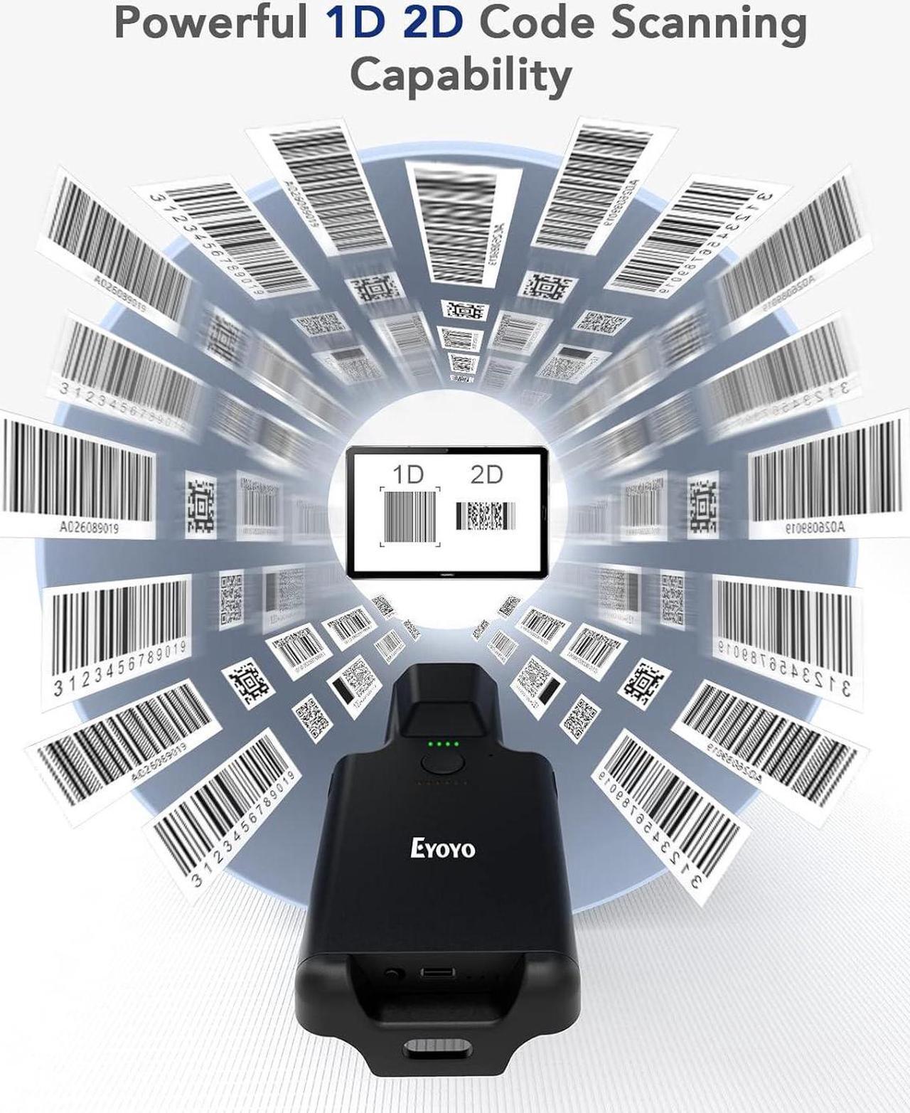 Alt view image 5 of 7 - 2D Bluetooth Barcode Scanner Compatible with iPad, Tablet, iPhone, Android Phone, 3000mAh Rechargeable Battery, Portable Wireless 1D QR UPC Bar Code Reader for Library Book Warehouse Inventory