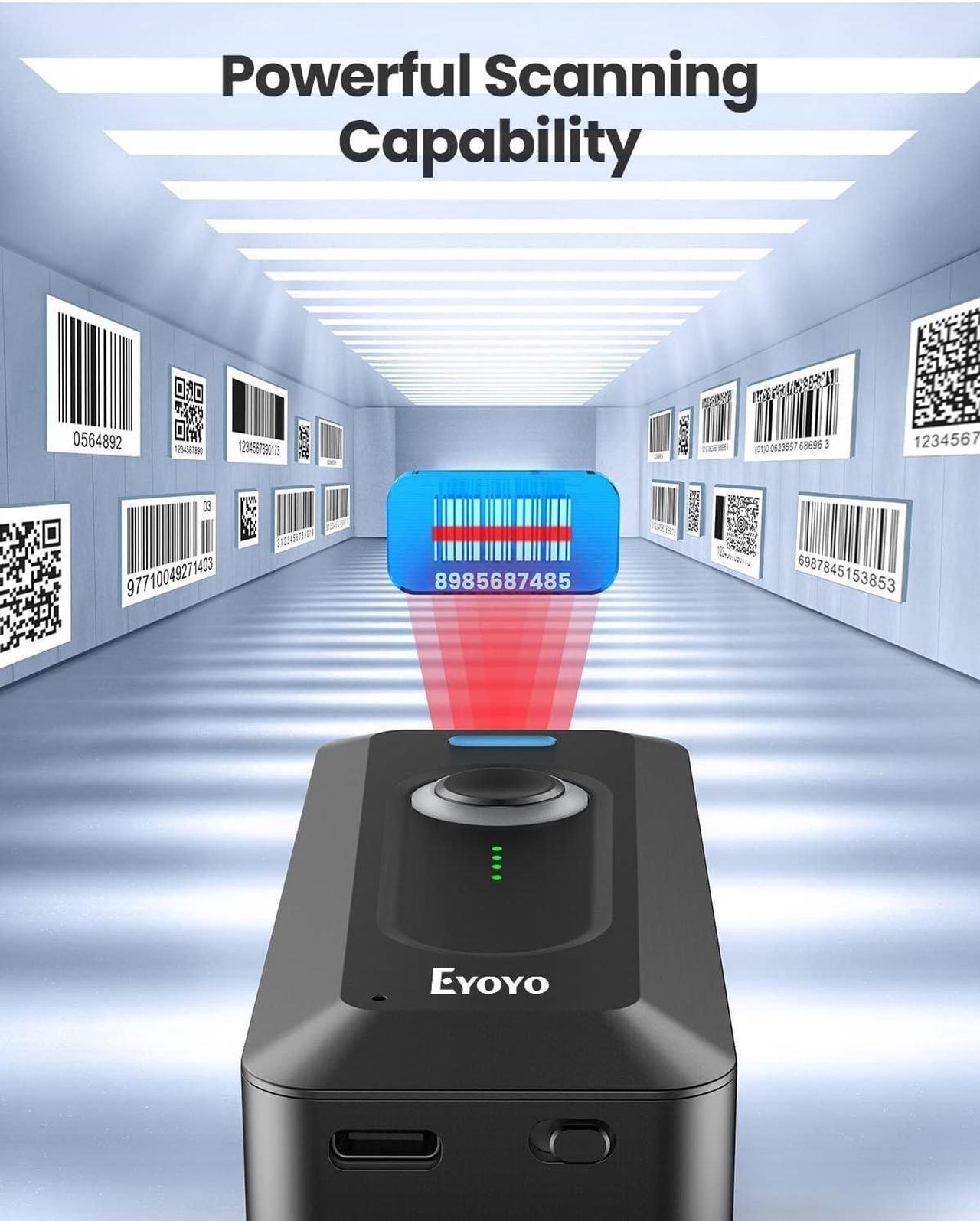 Alt view image 4 of 7 - 2D Bluetooth Barcode Scanner Wireless with Clip, 2000mAh Battery with Level Indicator, Portable Mini QR Bar Code Reader for Library Book Inventory Compatible with iPhone, iPad, Android Phone