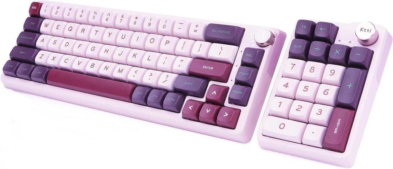 Computer Keyboard Kit - Compact Bluetooth 5.0/2.4GHz/Wired RGB Gaming Keyboard, Gasket Mount, Silent Typewritter Keyboard Dampener Foams,Office PC Keyboard Compatible with Windows, macOS - Purple