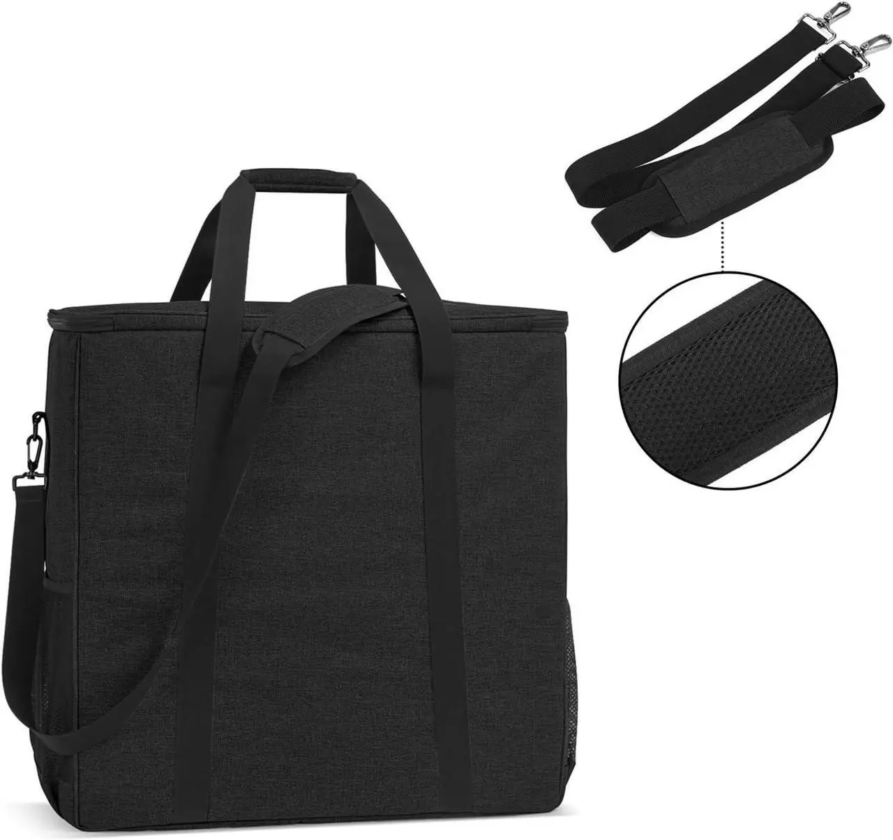 Alt view image 4 of 7 - Desktop Computer Tower and Monitor Carrying Case,Travel Tote Bag for PC Chassis, Monitor, Keyboard, Cable and Mouse, Earphone, Bag Only, Black