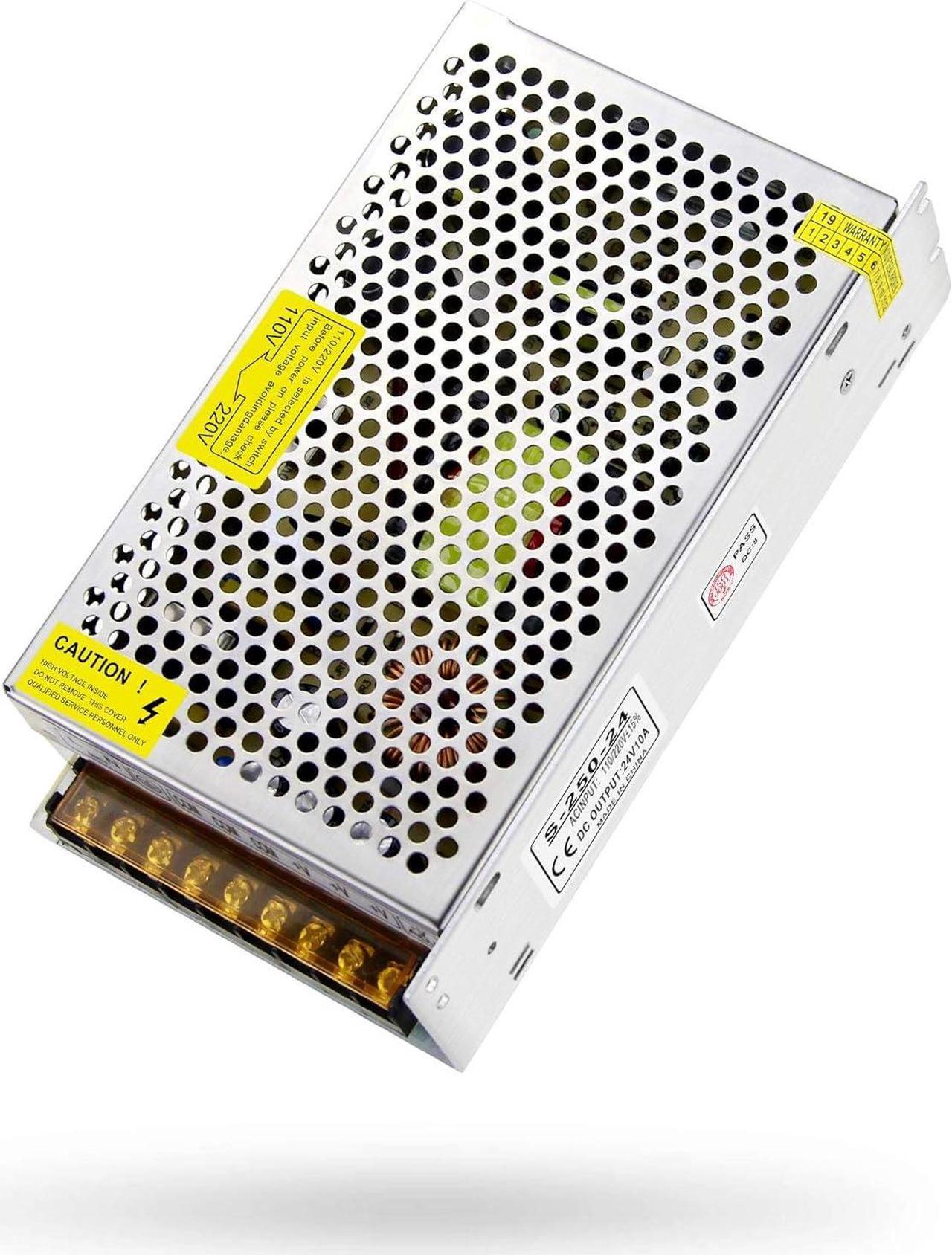 Main image of 24V Power Supply 10A 240W AC DC Adapter, DC 24 Volt 10 Amp Switching Power Converter Transformer LED Driver 110V / 220V AC in for LED Light Strip 3D Printer CCTV Security System LCD Monitor