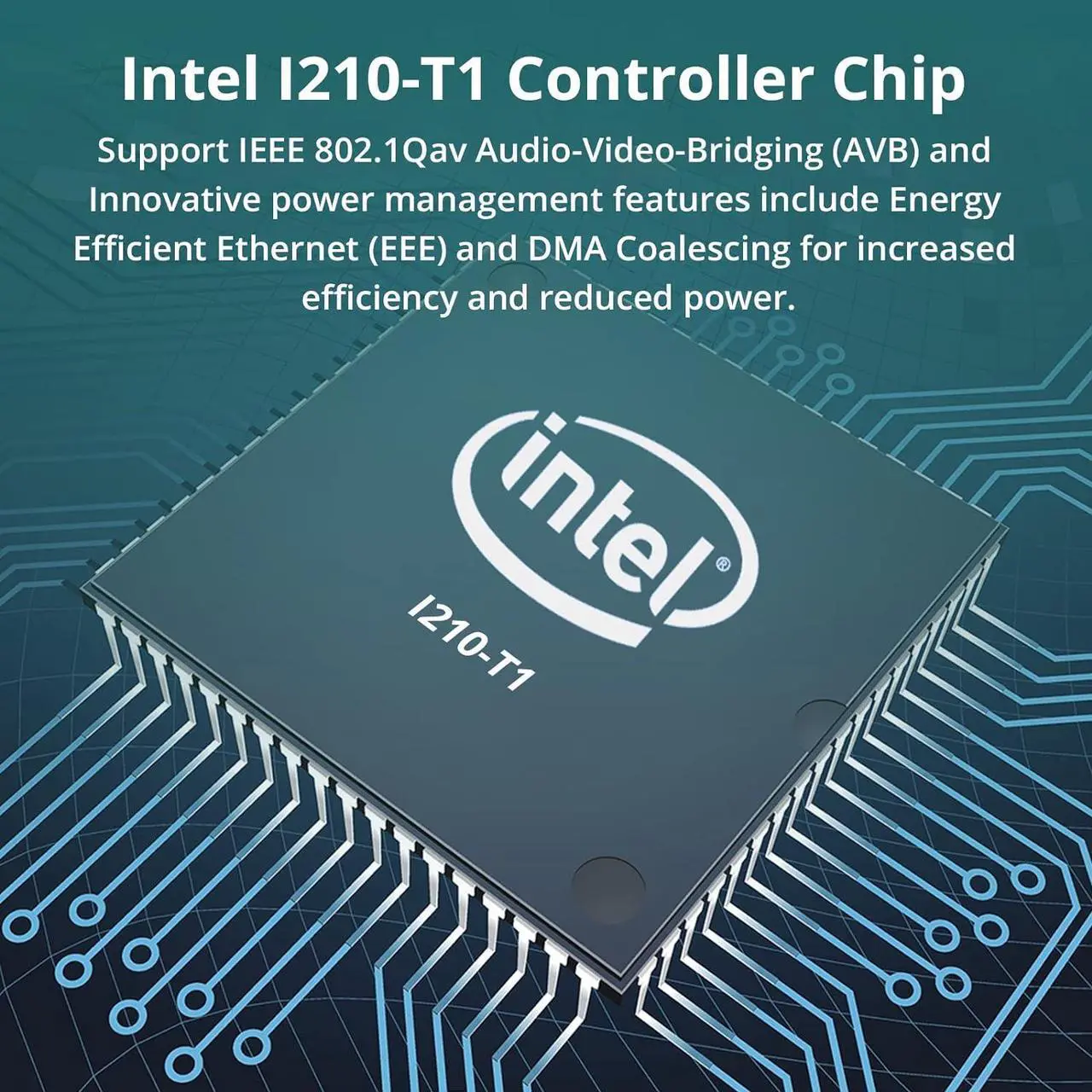 Alt view image 4 of 6 - 1.25G Gigabit Ethernet Server Network Adapter(NIC) Compatible for Intel I210-T1, with Intel I210 Controller, 10/100/1000Mbps Ethernet Network Card, RJ45 Copper Single-Port, PCI-Express 2.1 X1