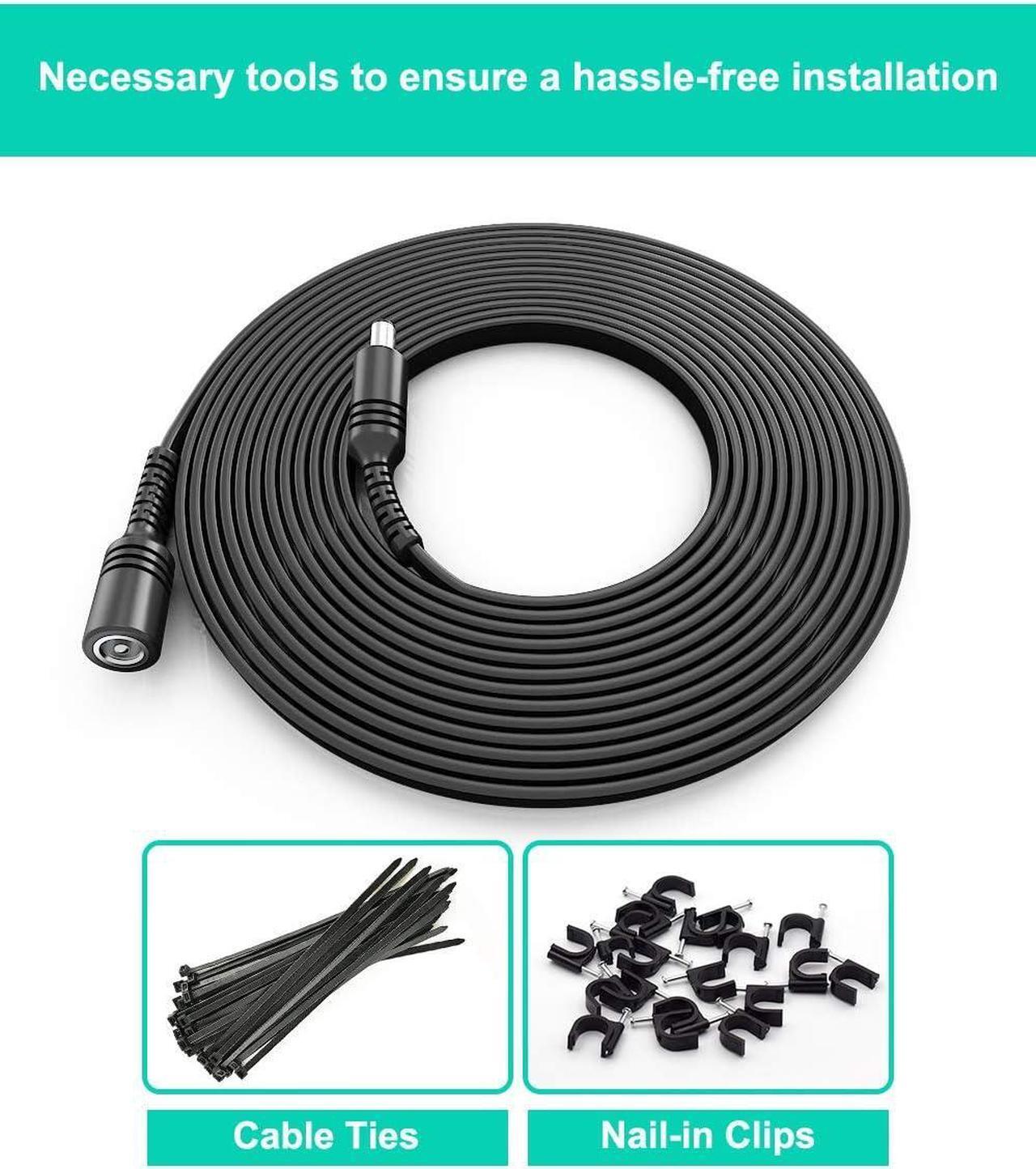 Alt view image 2 of 7 - 10ft 12V DC Extension Cable (2-Pack),DC 2.1mm x 5.5mm 5521 Power Supply Adapter Flat Extender Cord,Female to Male Wire for IP Network,CCTV Security Camera,DVRs & More Devices,5V,9V,24V,12 Volt