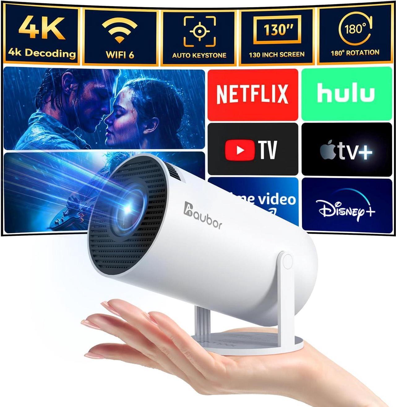 Main image of Smart Projector with Android TV 11.0, Support 1080P Portable Projector with 5G WiFi and Bluetooth, 10000 Lumen,Auto Keystone Correction, Premium 360 Sound, 40"-130" Screen Video Projector