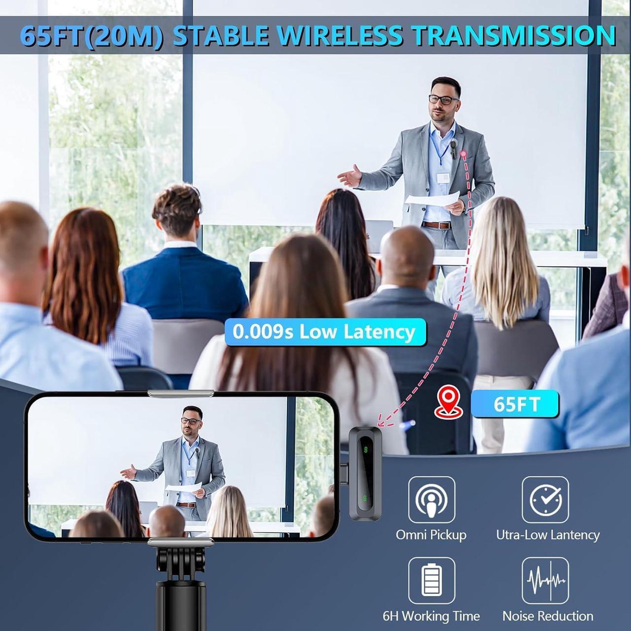 Alt view image 7 of 7 - Wireless Lavalier Microphone for iPhone iPad, 2pcs Mini Microphone Plug-Play for Video Recording, Clip on Lapel Mics for Interview, Podcast, Tiktok, Vlog, YouTube