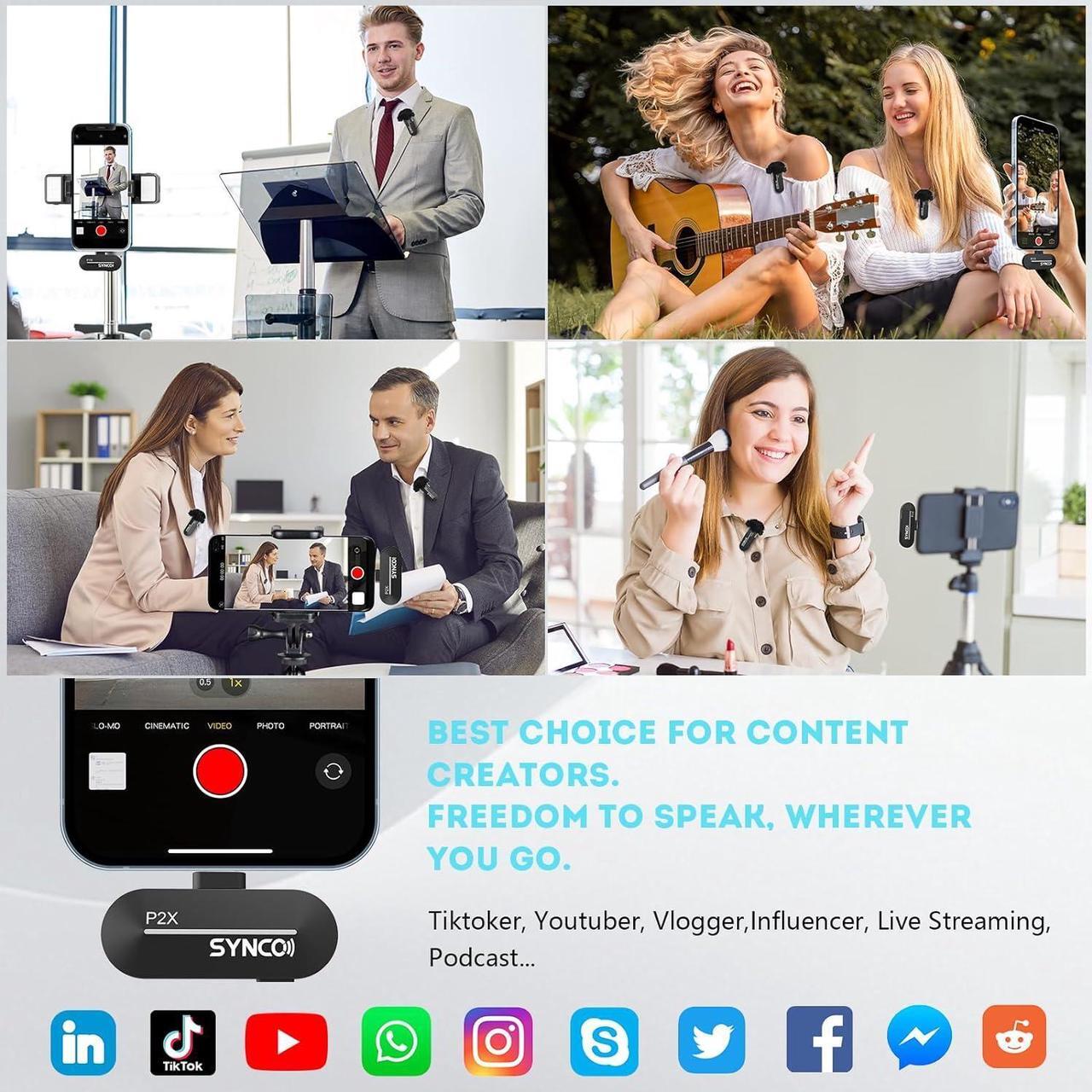 Alt view image 6 of 7 - 2 Mics Wireless Lavalier Microphone, USB-C Wireless Microphones for iPhone 15, Andriod Phone, P2XT Professional Lapel Mics for Tiktok, YouTube, Streaming, Vlog Video Recording, Type-C Devices