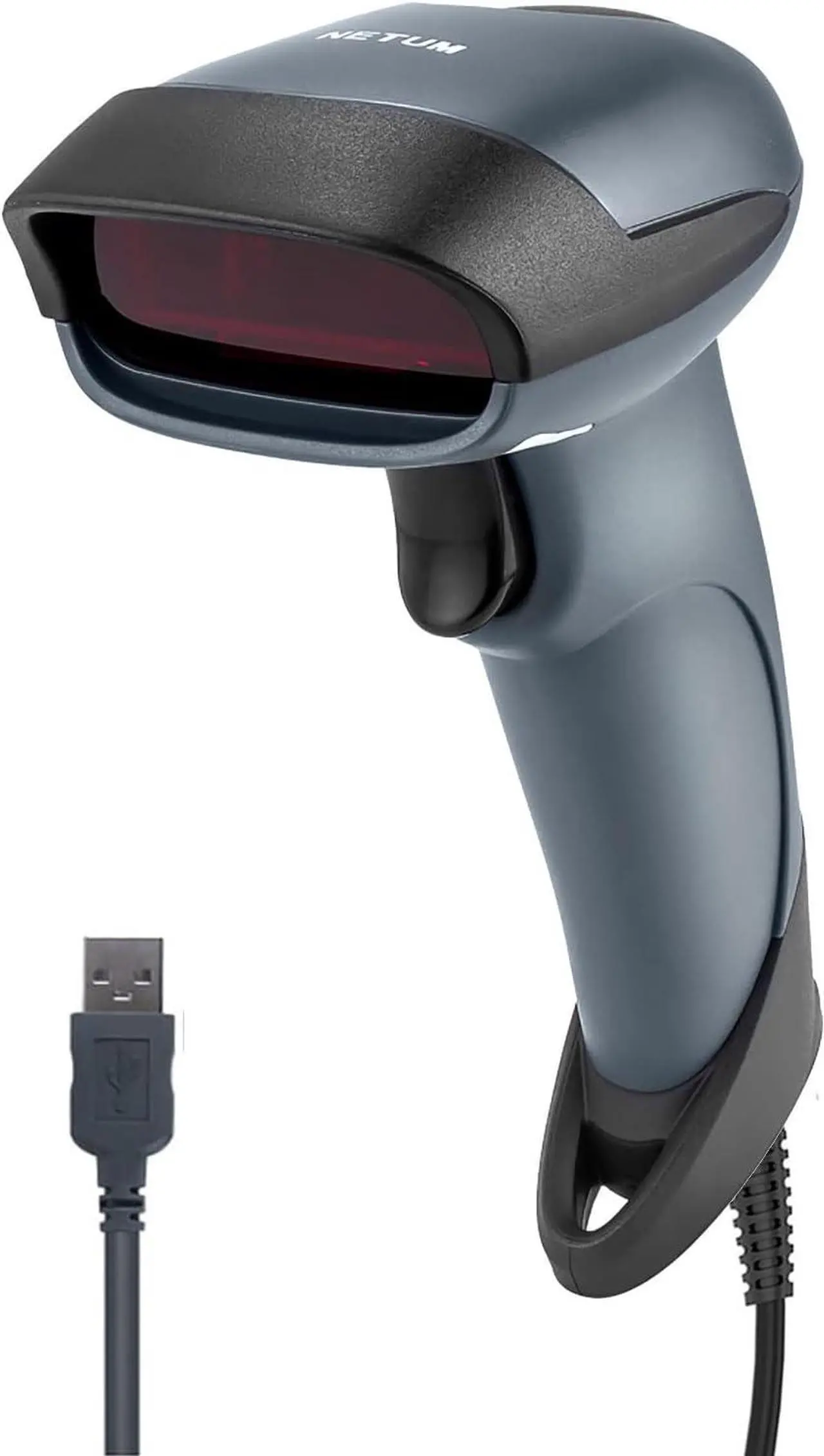 Main image of NETUM USB Laser Barcode Scanner, Handheld 1D Wired Bar Code Scanner Scanning UPC EAN Reader Gun Retails for Supermarket, Convenience Store, Warehouse