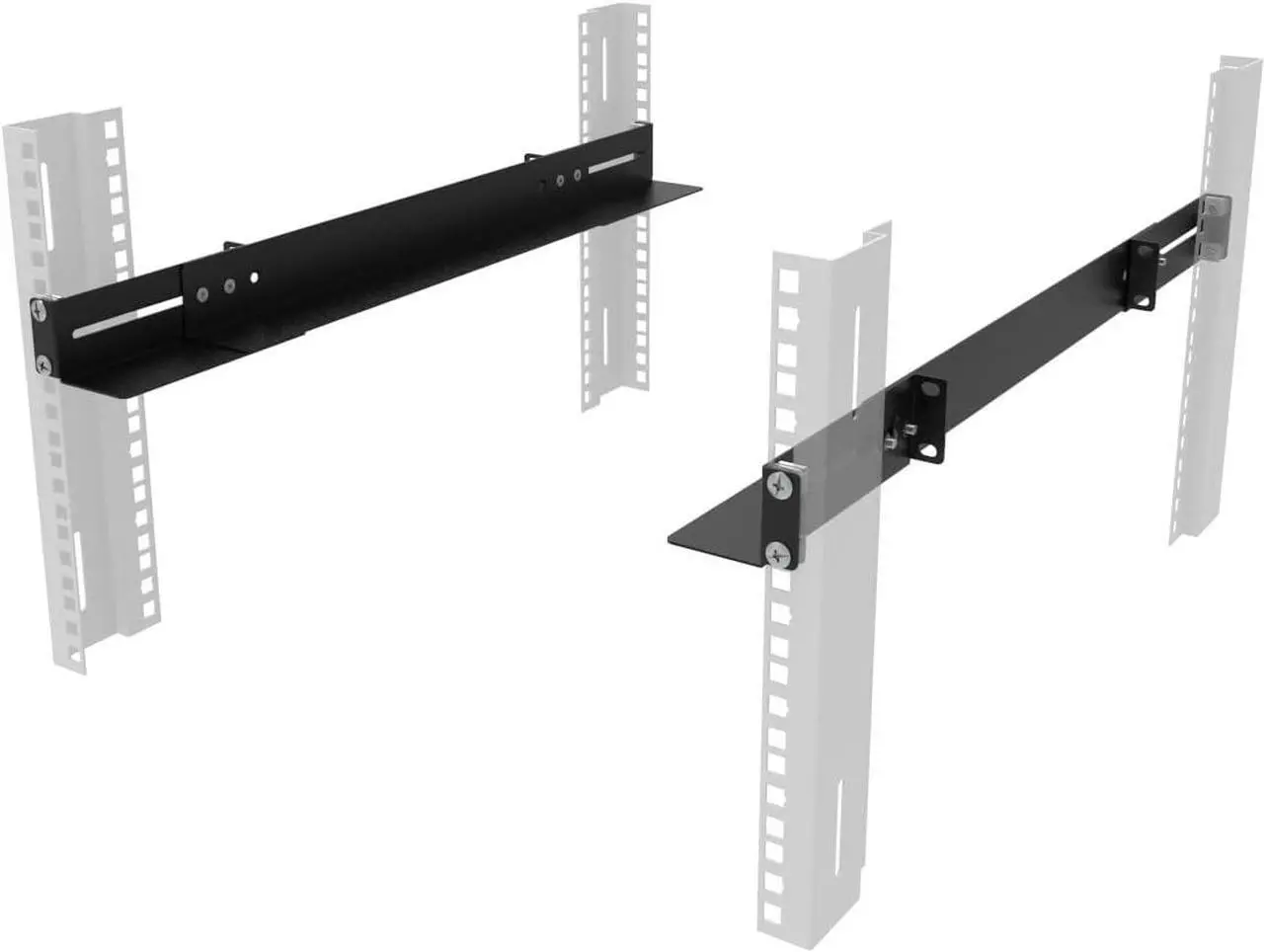 Alt view image 2 of 5 - 1U 19 inch Server Rack Rails -15-24 inch Adjustable Depth - Universal 4 Post Rack Mount Rails for Network Equipment, Server, UPS Mounting Rail Kit (1URR15-24IN)