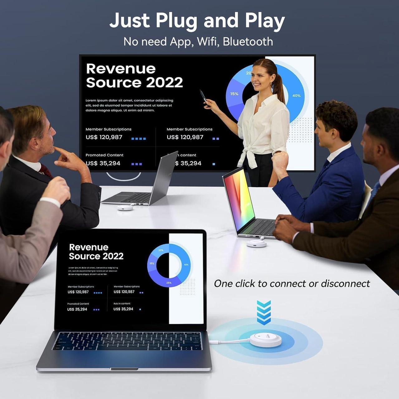 Alt view image 2 of 7 - USB C Wireless Transmitter and HDMI Receiver, 2.4G/5G HDMI Extender with PD 3.0 Port, Streaming Video and Audio to TV/Monitor/Projector from MacBook/Surface/Chromebook, iPad, iPhone 15/Galaxy