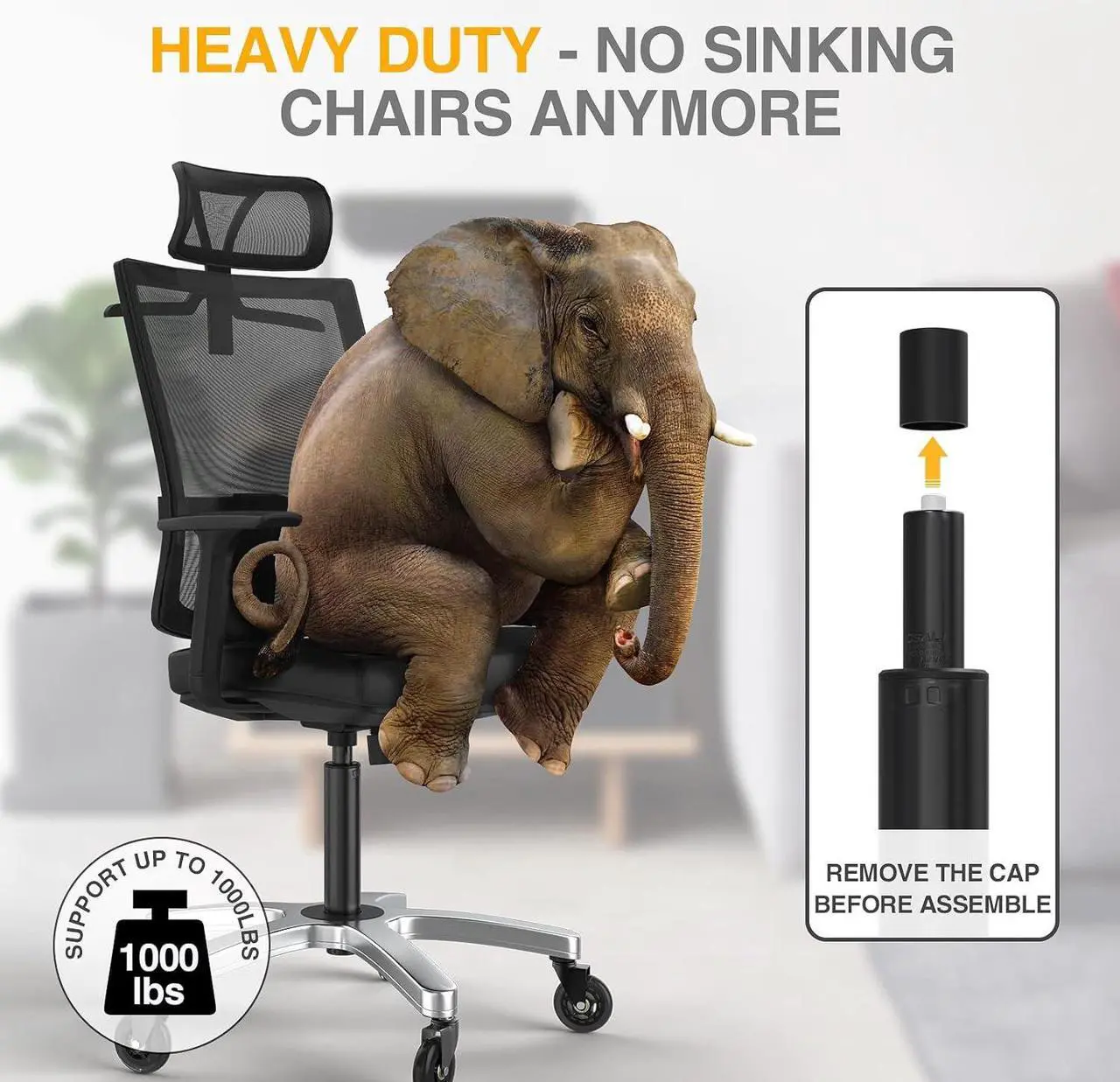 Alt view image 2 of 7 - 2.5 inch Office Chair Gas Lift Cylinder-Office Chair Replacement Parts, Heavy-Duty Gas Lift Cylinder Fits Most Chairs,Highest End Class 4 Hydraulic Pneumatic Piston,Universal Size