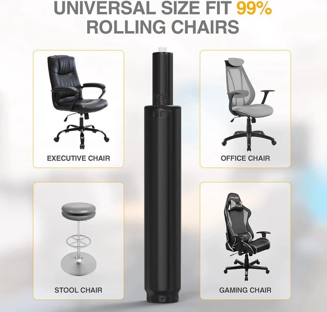Alt view image 6 of 7 - 2.5 inch Office Chair Gas Lift Cylinder-Office Chair Replacement Parts, Heavy-Duty Gas Lift Cylinder Fits Most Chairs,Highest End Class 4 Hydraulic Pneumatic Piston,Universal Size