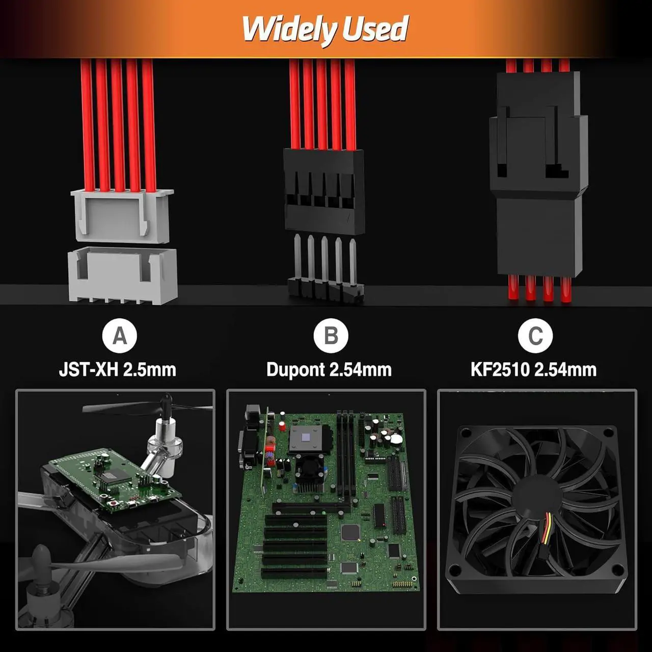 Alt view image 5 of 7 - Crimping Tool Connector Set, JST-XH 2.5mm/Dupont 2.54mm/KF2510 2.54mm Connector Set, 26 Styles, 30-20 AWG Ratcheting Crimper for JST Series,KF2510,Molex,AMP EI series