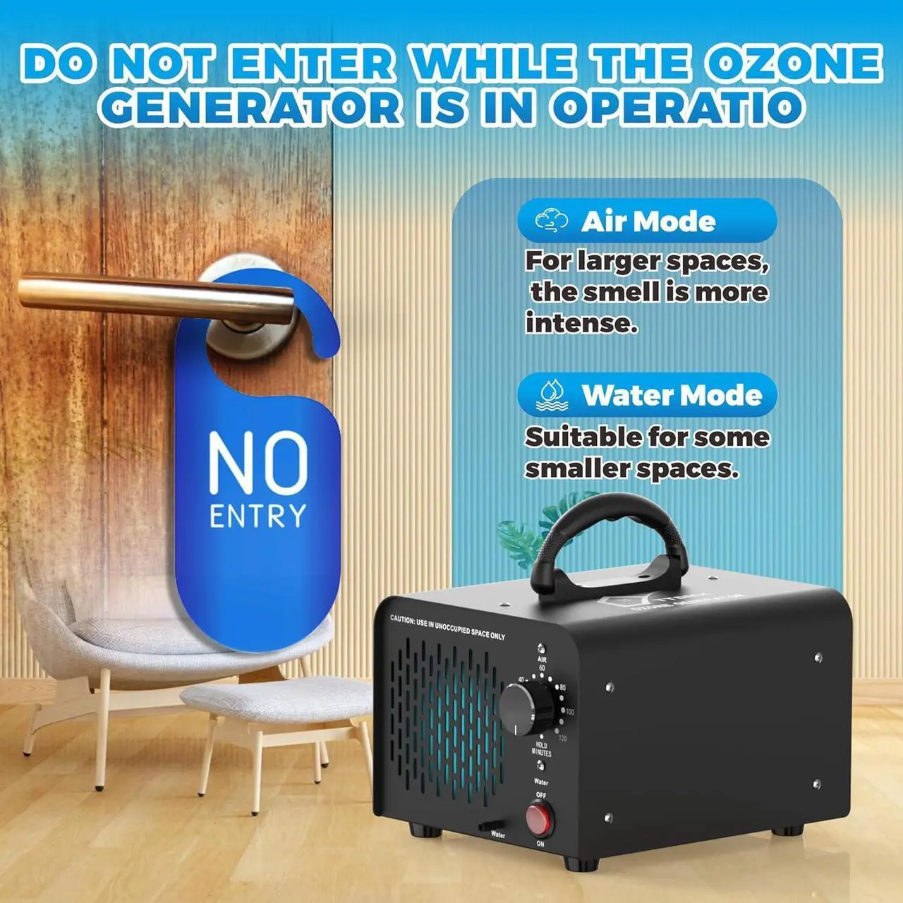 Alt view image 2 of 7 - Ozone Generator & Ozone Generator Water 38,000mg/h, High Capacity Ozone Machine, Commercial Ozone Machine Odor Removal, Home Ozone Generator for Car, Home and cleaning fruits, vegetables, etc