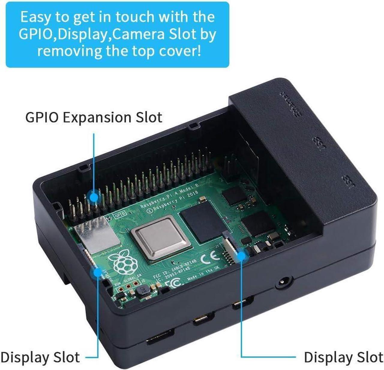 Alt view image 6 of 7 - Case with PWM Fan for Raspberry Pi 4, 18W 5V 3.6A USB-C Power Supply for Raspberry Pi 4, Heatsinks, USB Card Reader, Micro HDMI Cable, Micro HDMI to HDMI Adapter for Raspberry Pi 4 8GB/4GB/2GB